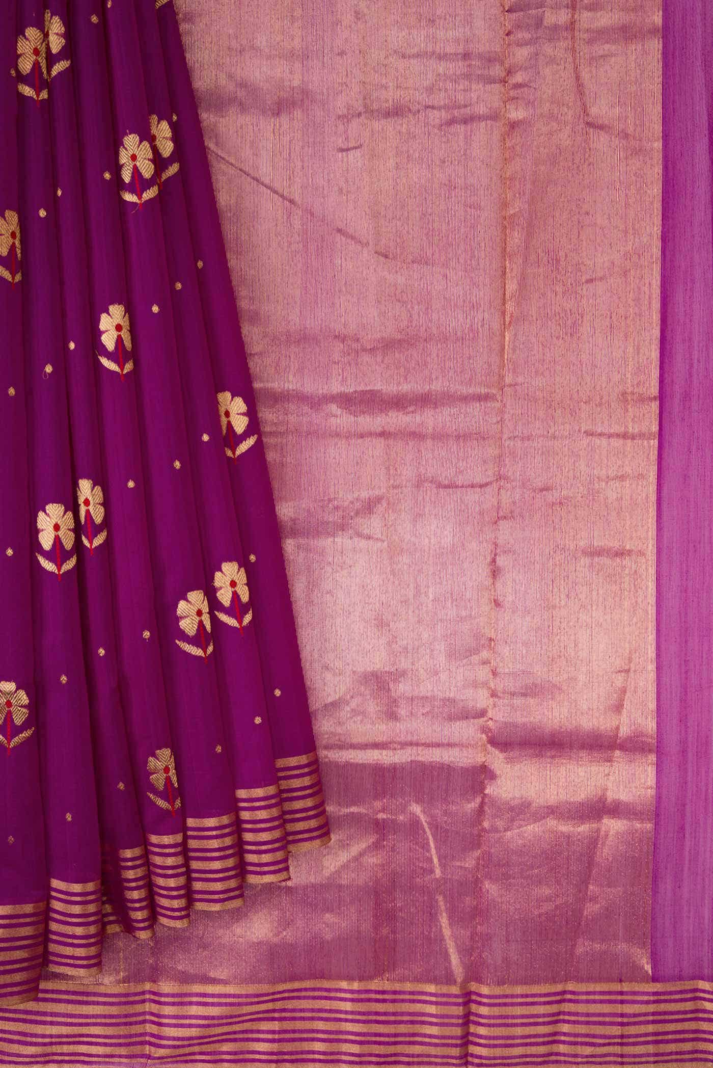 Magenta Chanderi Silk Saree