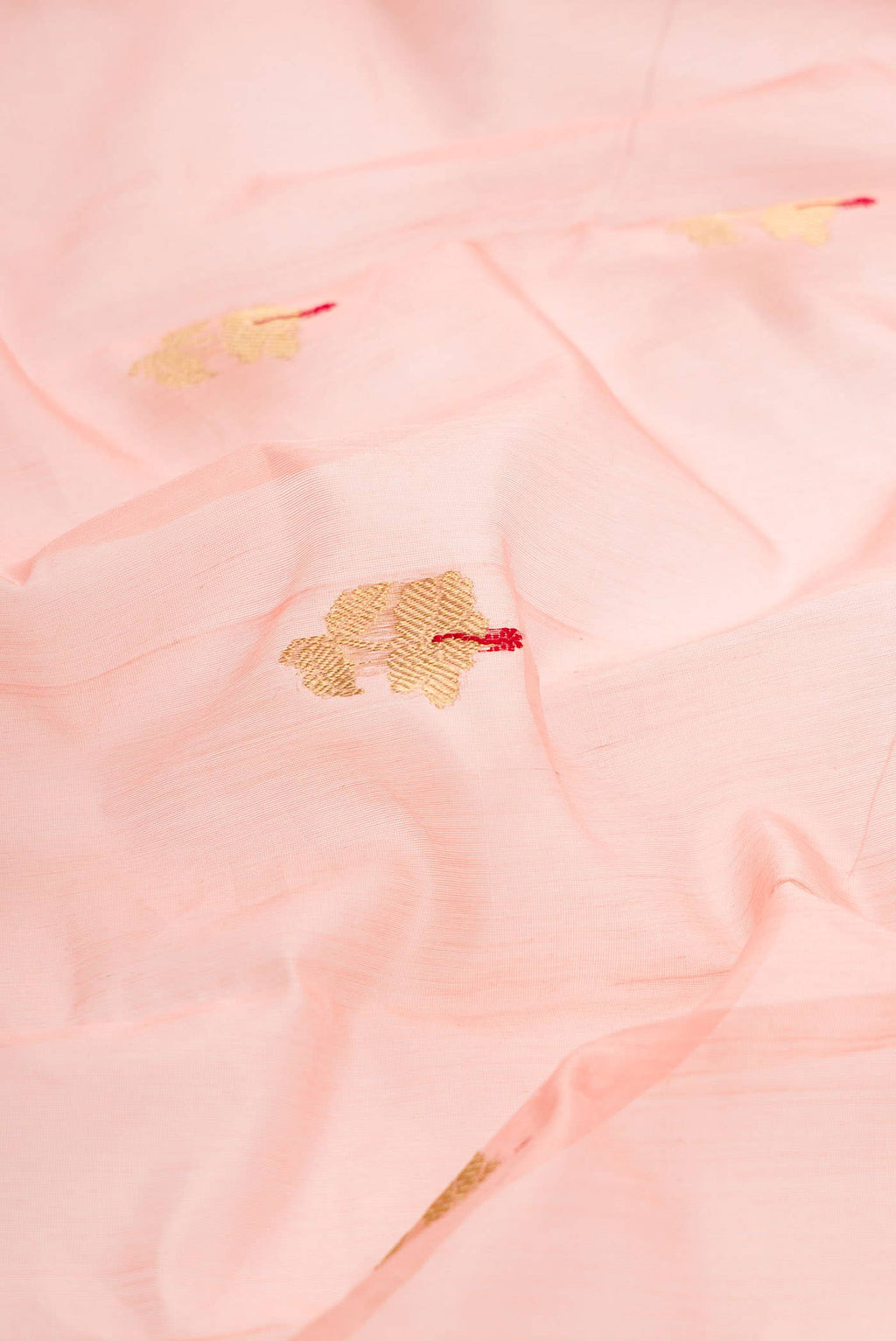Peach Chanderi Silk Saree