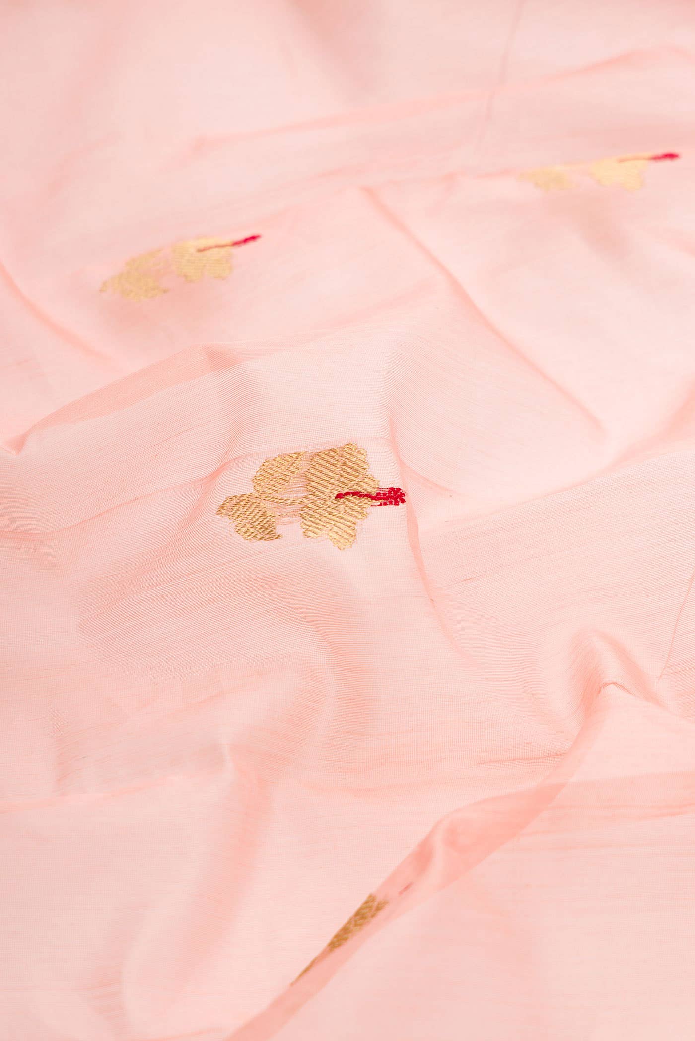 Peach Chanderi Silk Saree