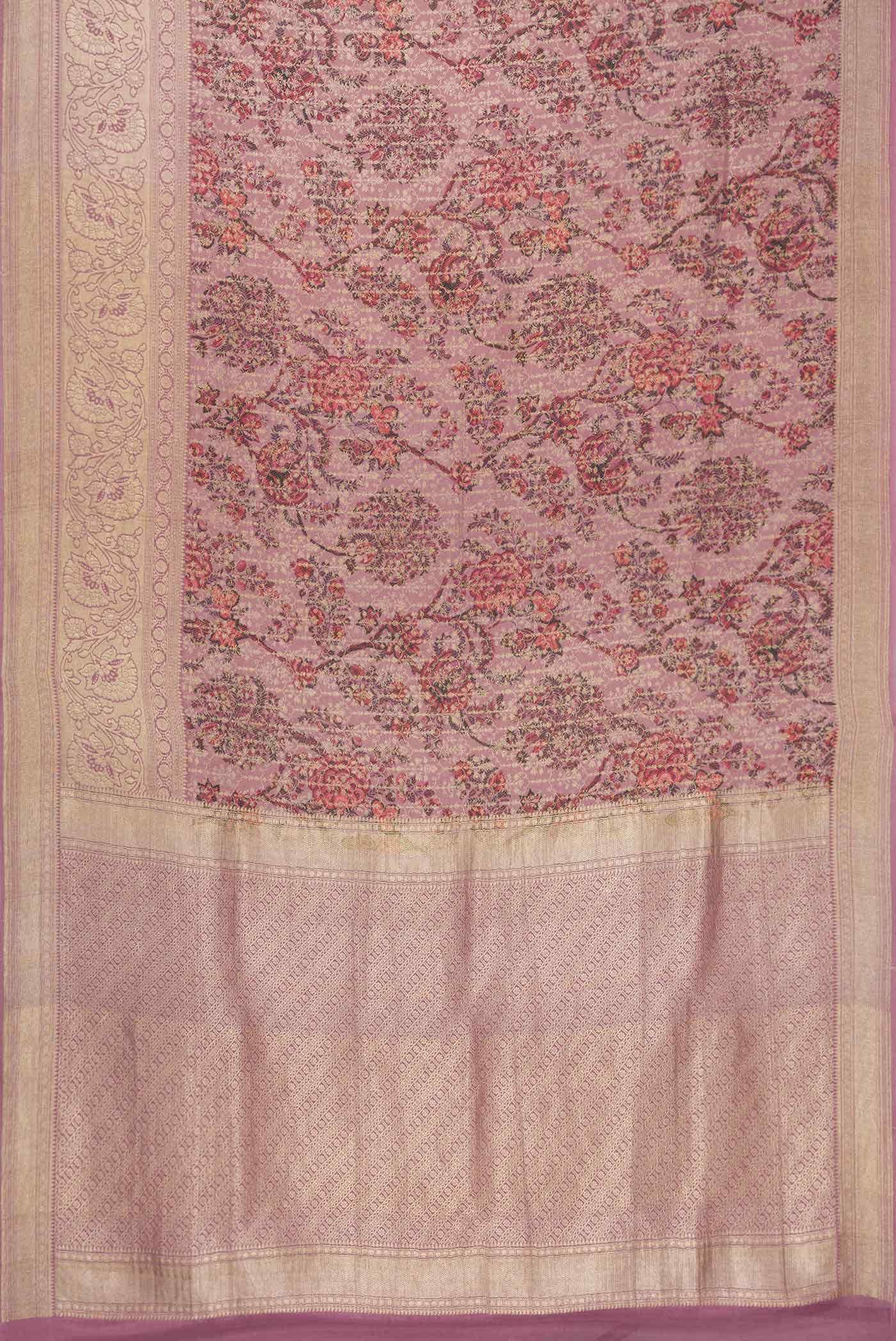 Lavender Dual Tone Banarasi Georgette Saree