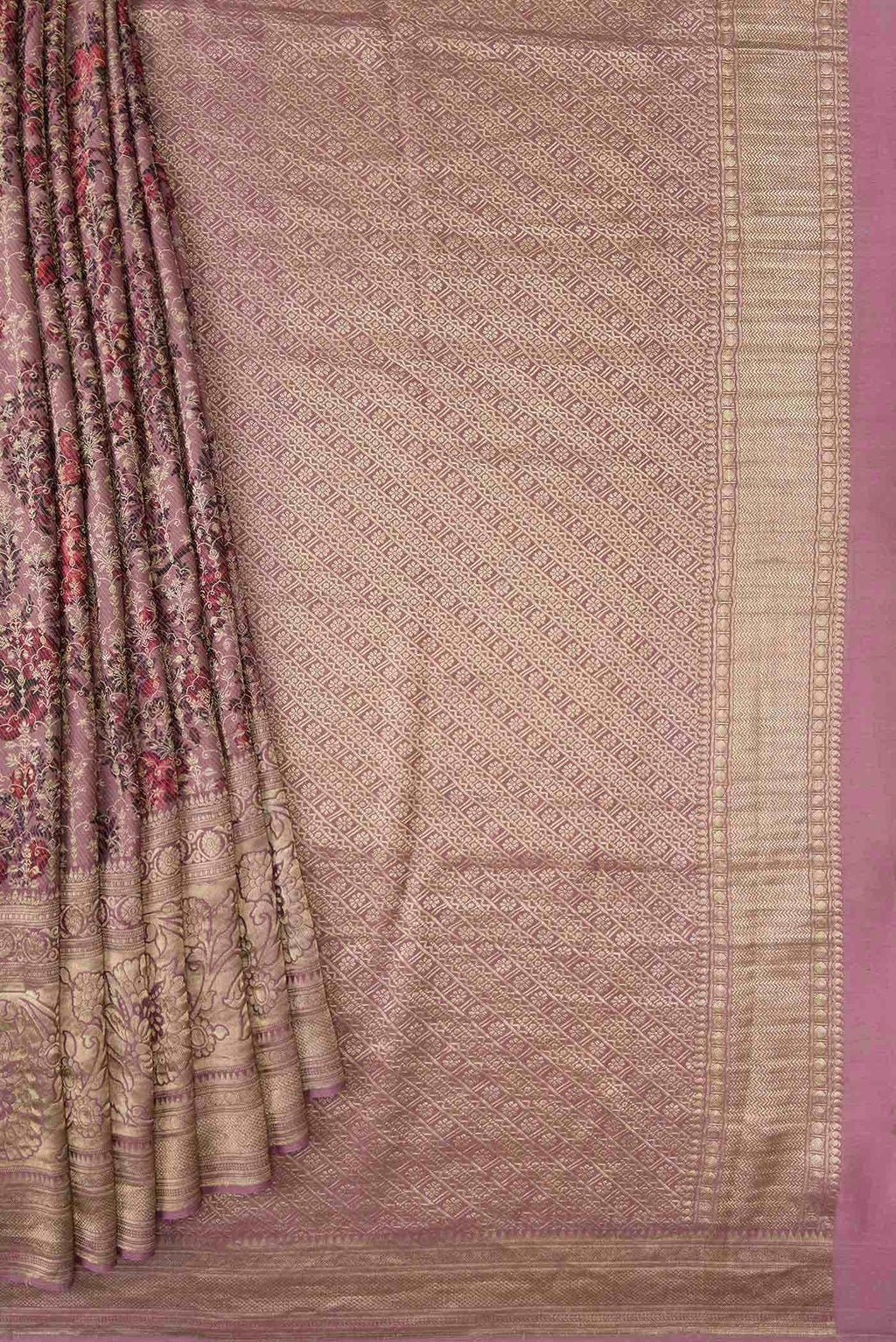 Lavender Dual Tone Banarasi Georgette Saree