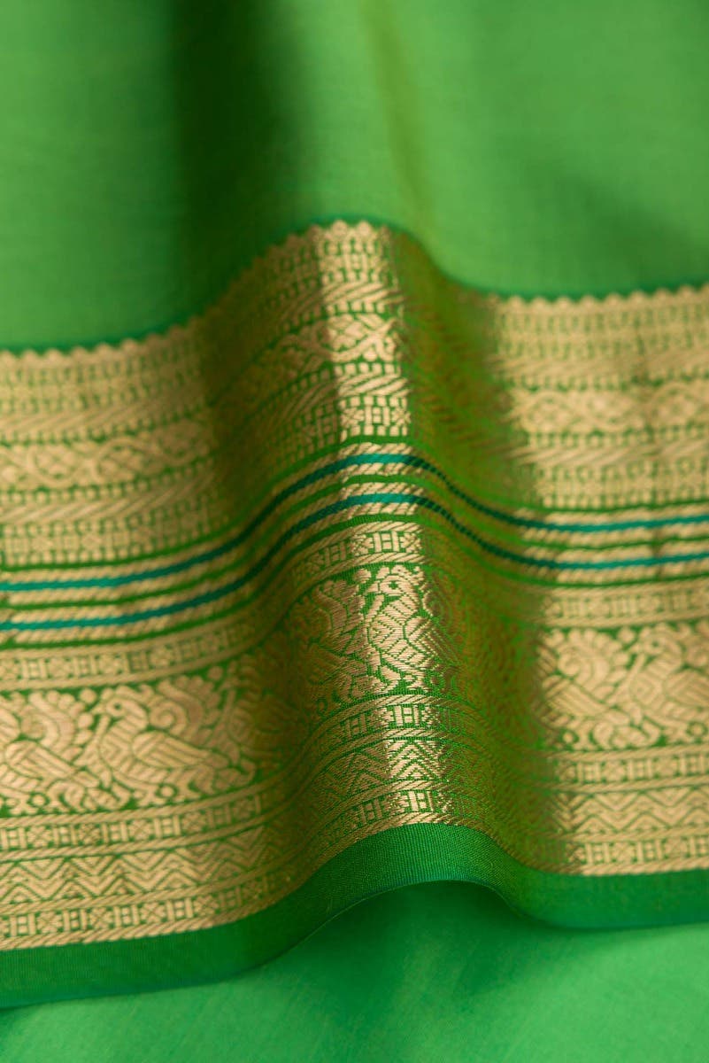 Beige Dual Tone Kanchipuram Silk Saree