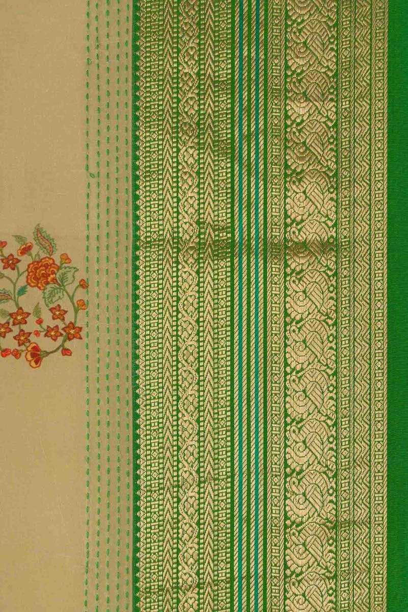 Beige Dual Tone Kanchipuram Silk Saree