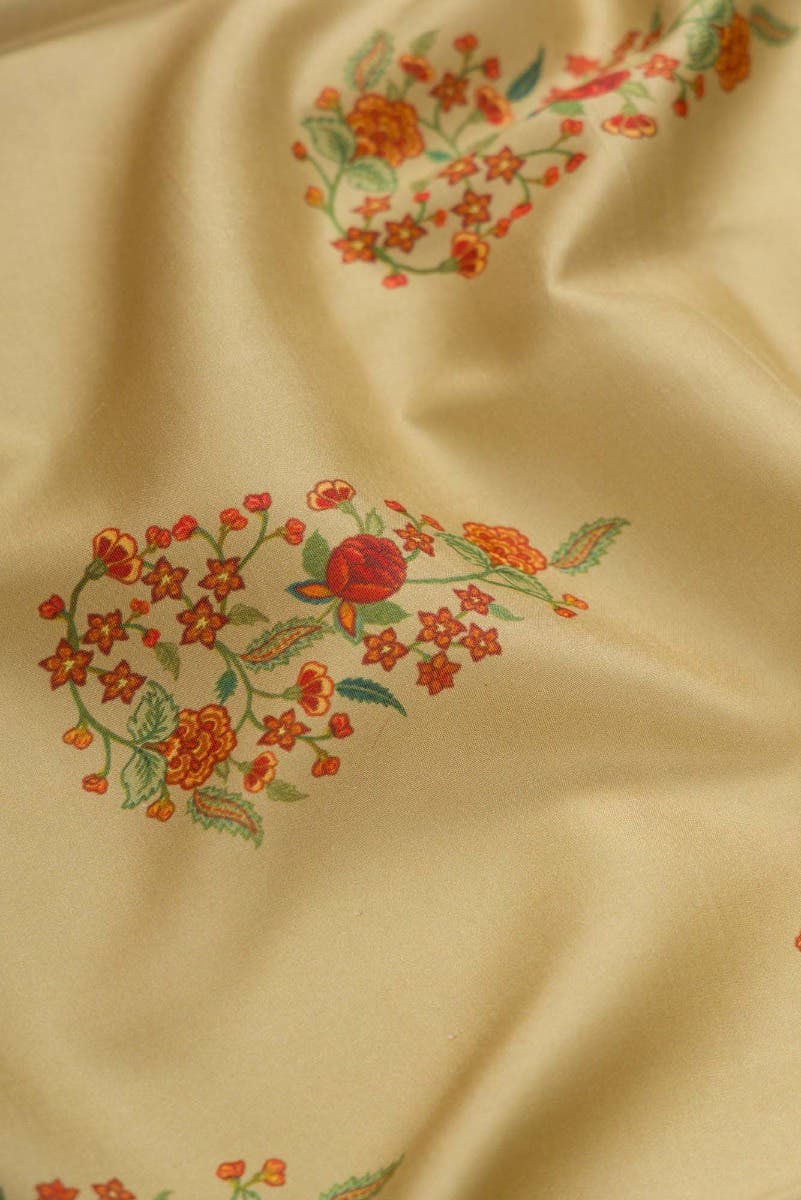 Beige Dual Tone Kanchipuram Silk Saree