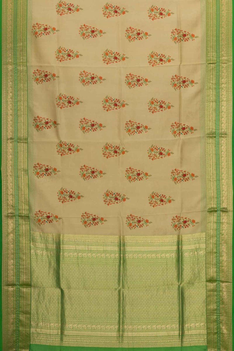 Beige Dual Tone Kanchipuram Silk Saree