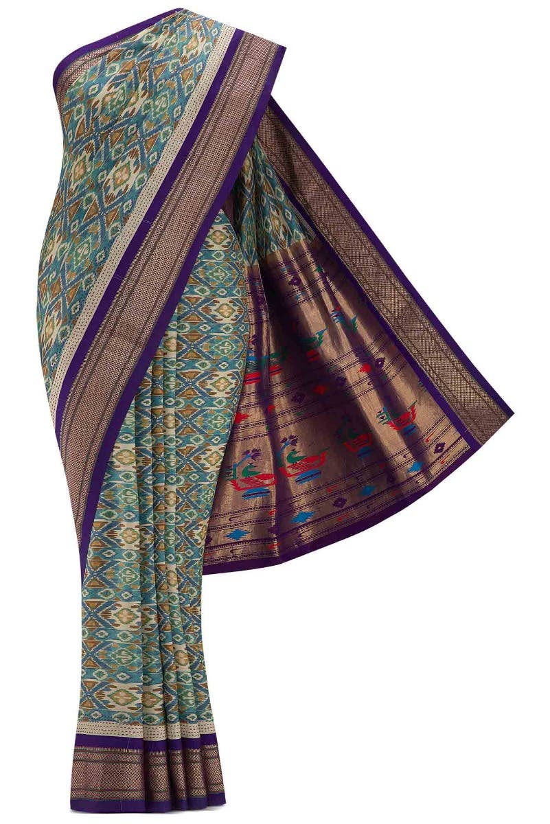 Grey Dual Tone Kanchipuram Silk Saree