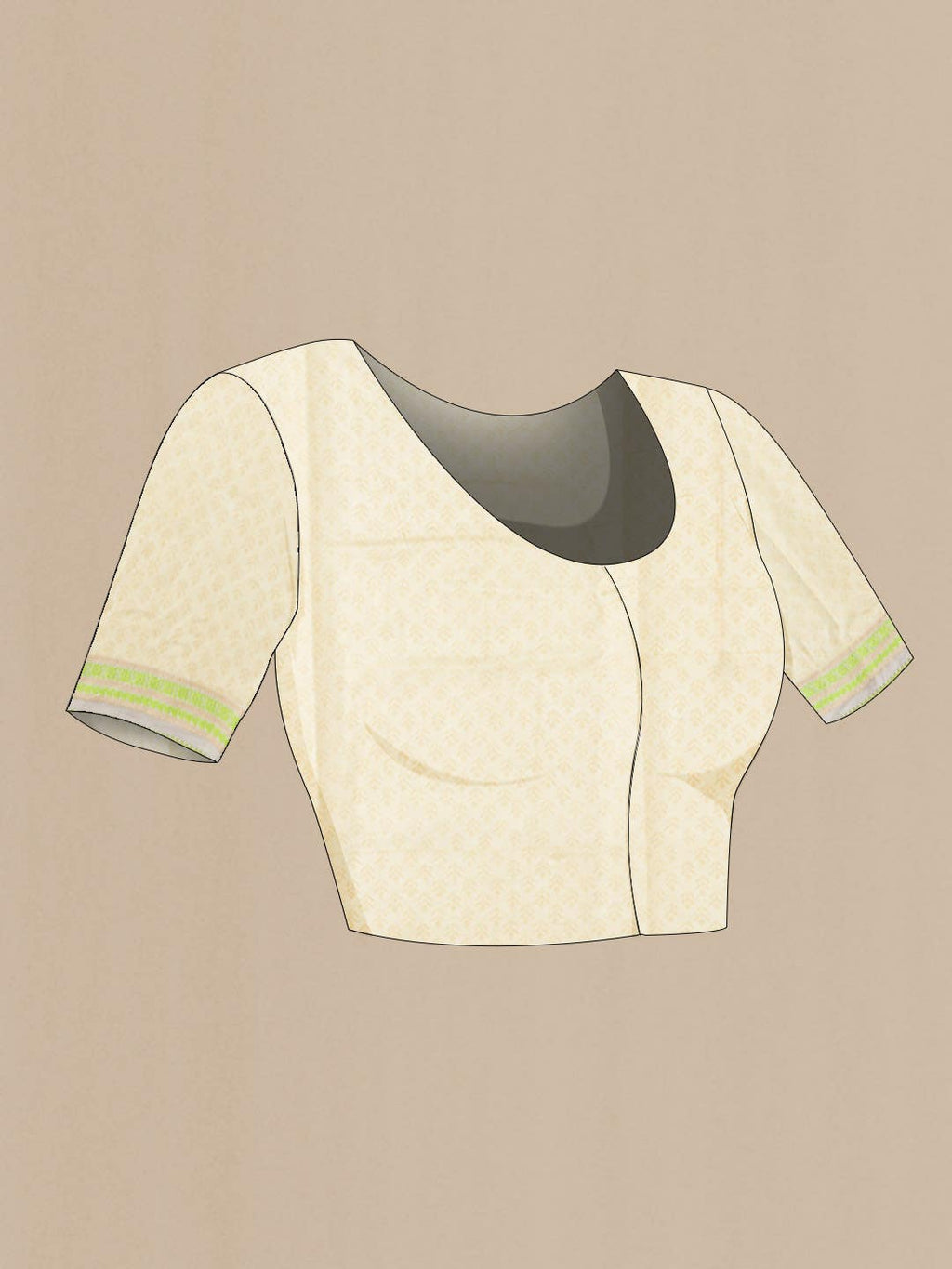 Beige Silk Cotton Saree