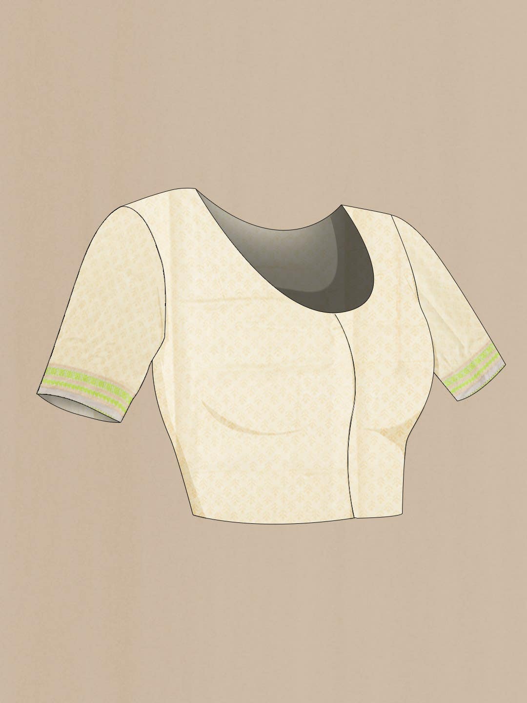 Beige Silk Cotton Saree