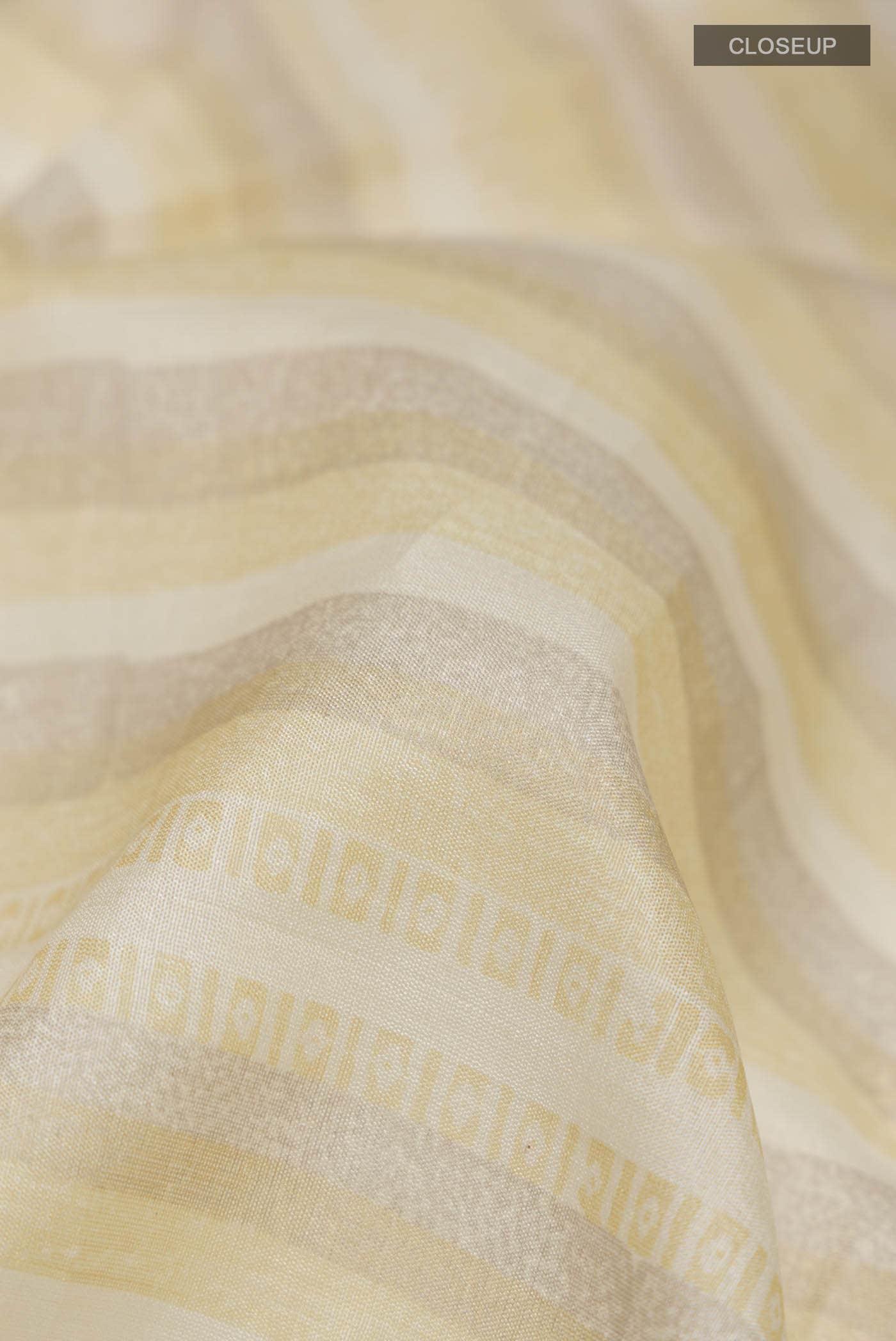 Beige Silk Cotton Saree