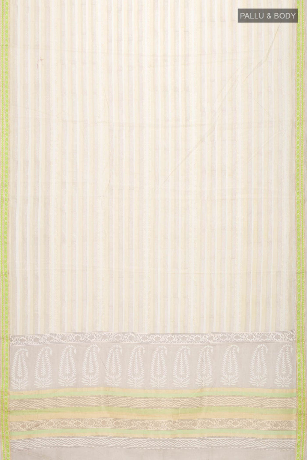 Beige Silk Cotton Saree