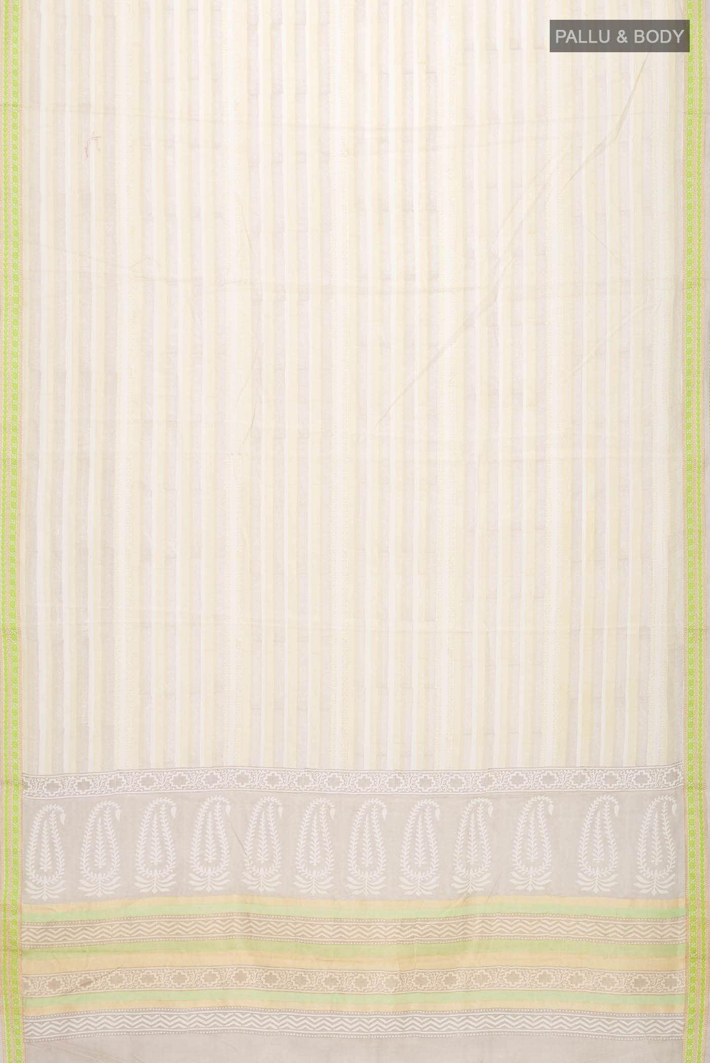 Beige Silk Cotton Saree
