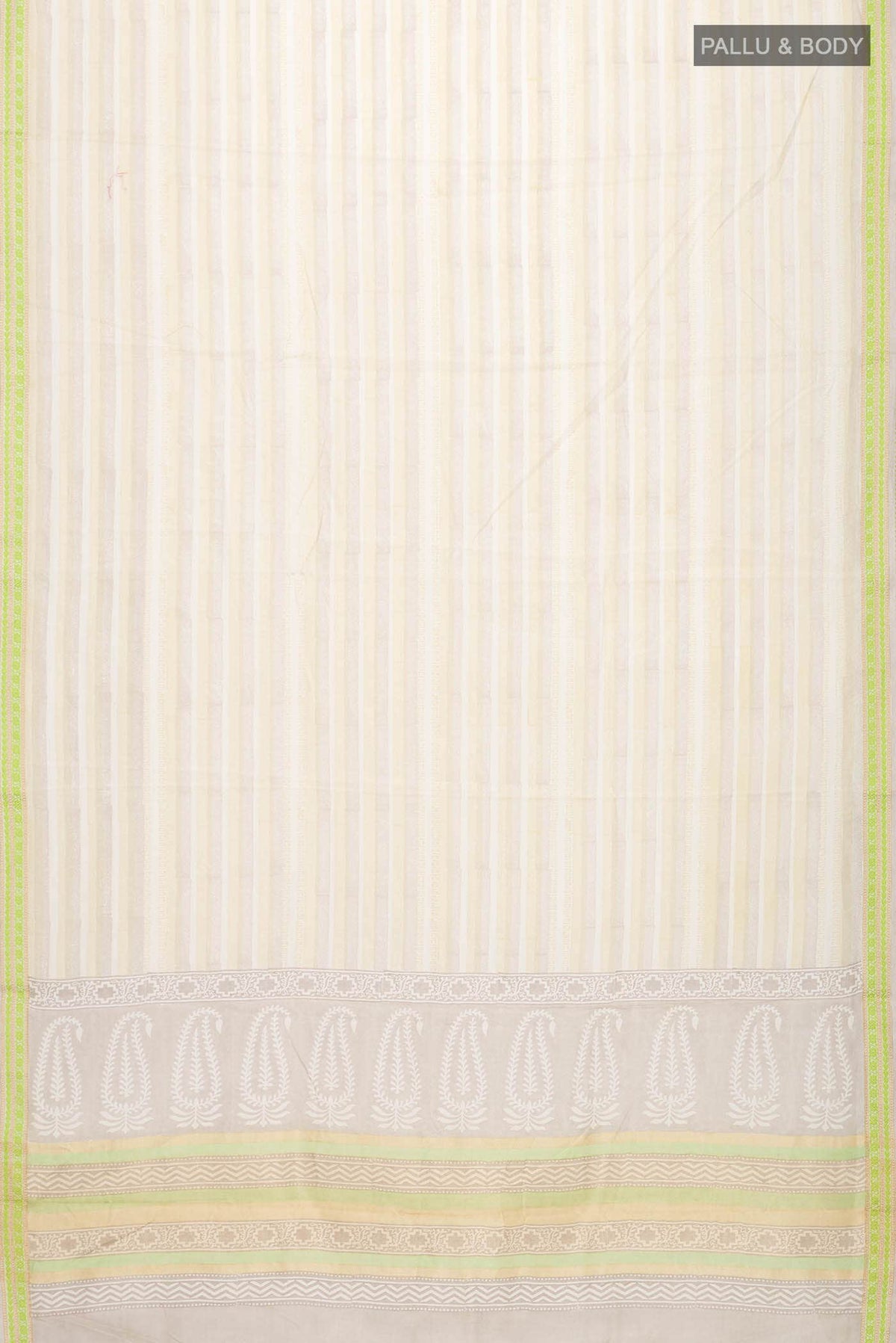 Beige Silk Cotton Saree