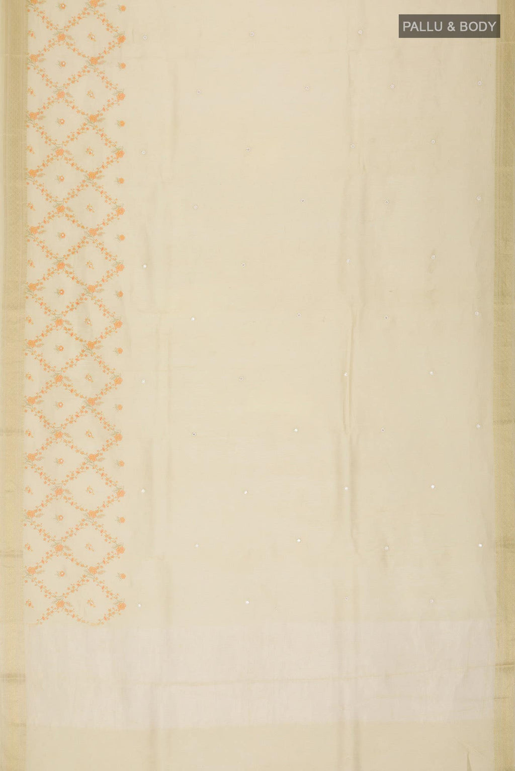 Beige Bhagalpuri Tussar Silk Saree