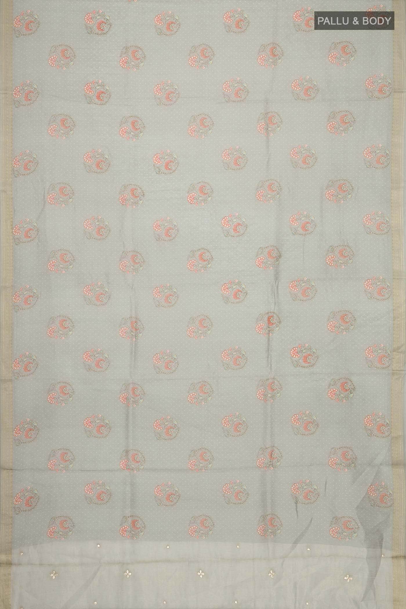 Grey Silk Cotton Saree