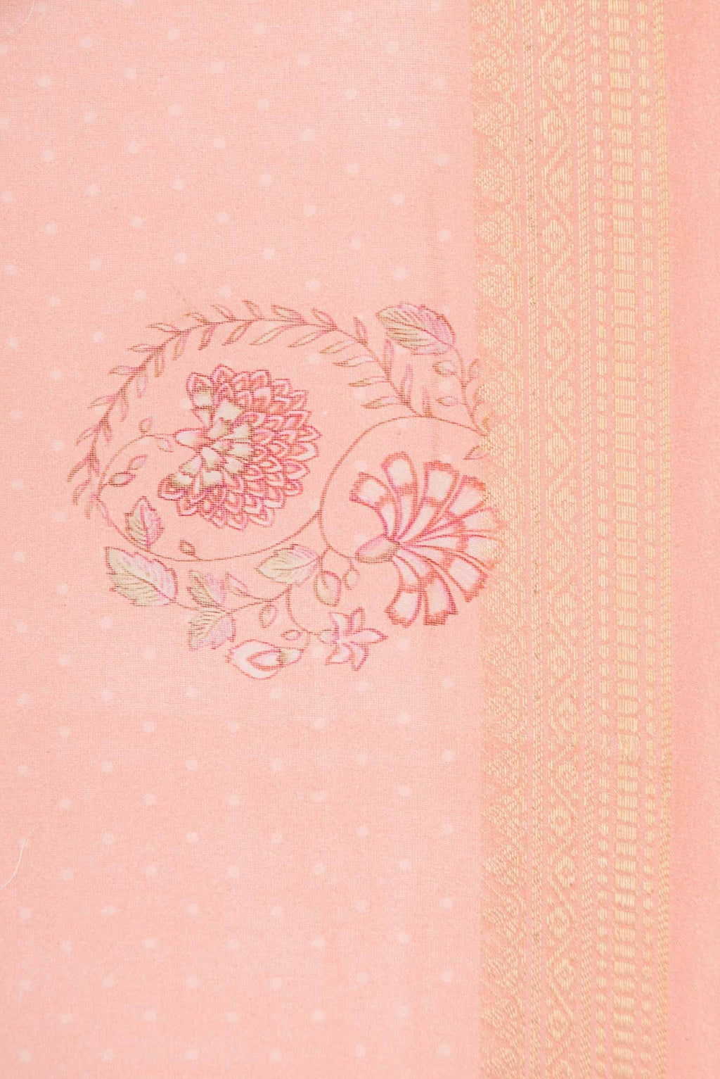 Peach Chanderi Silk Saree