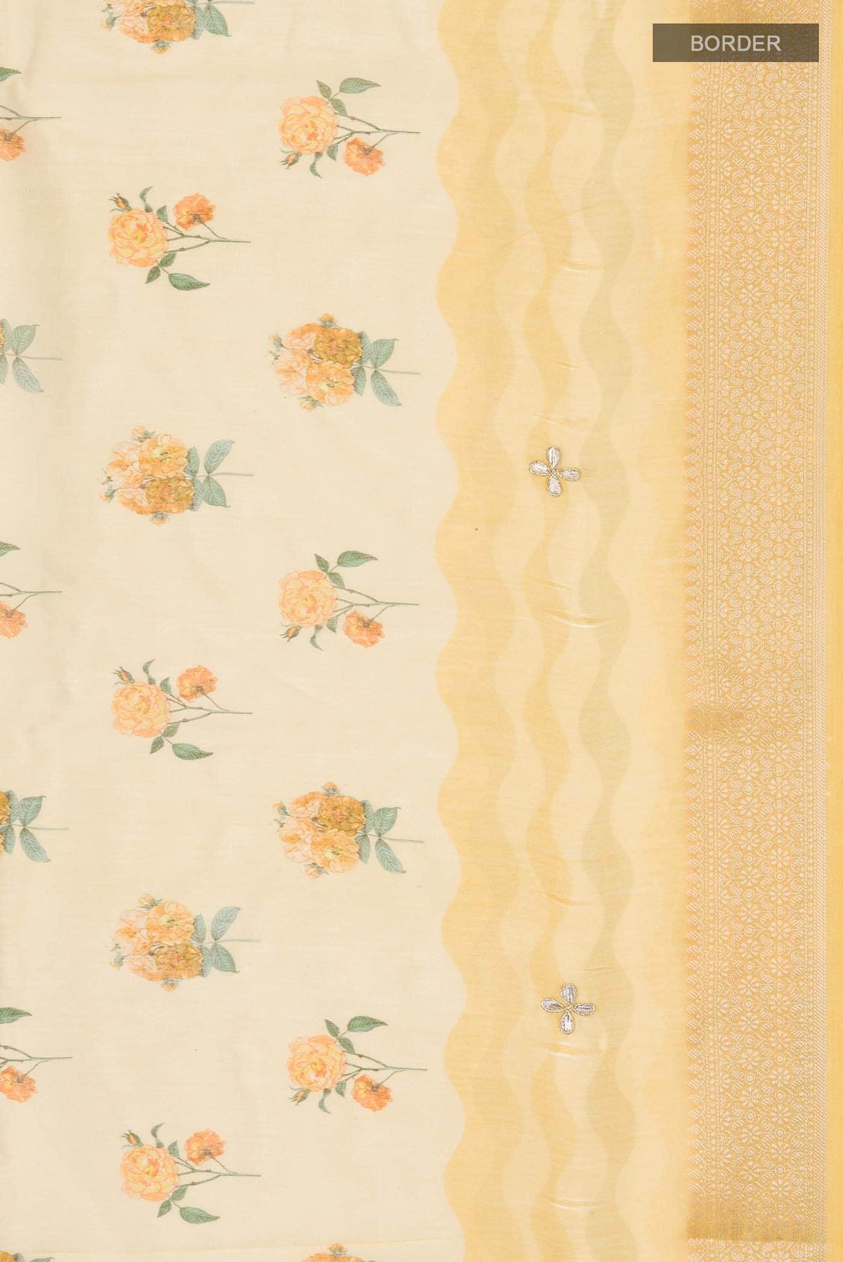 Yellow Tussar Silk Saree