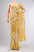 Yellow Tussar Silk Saree