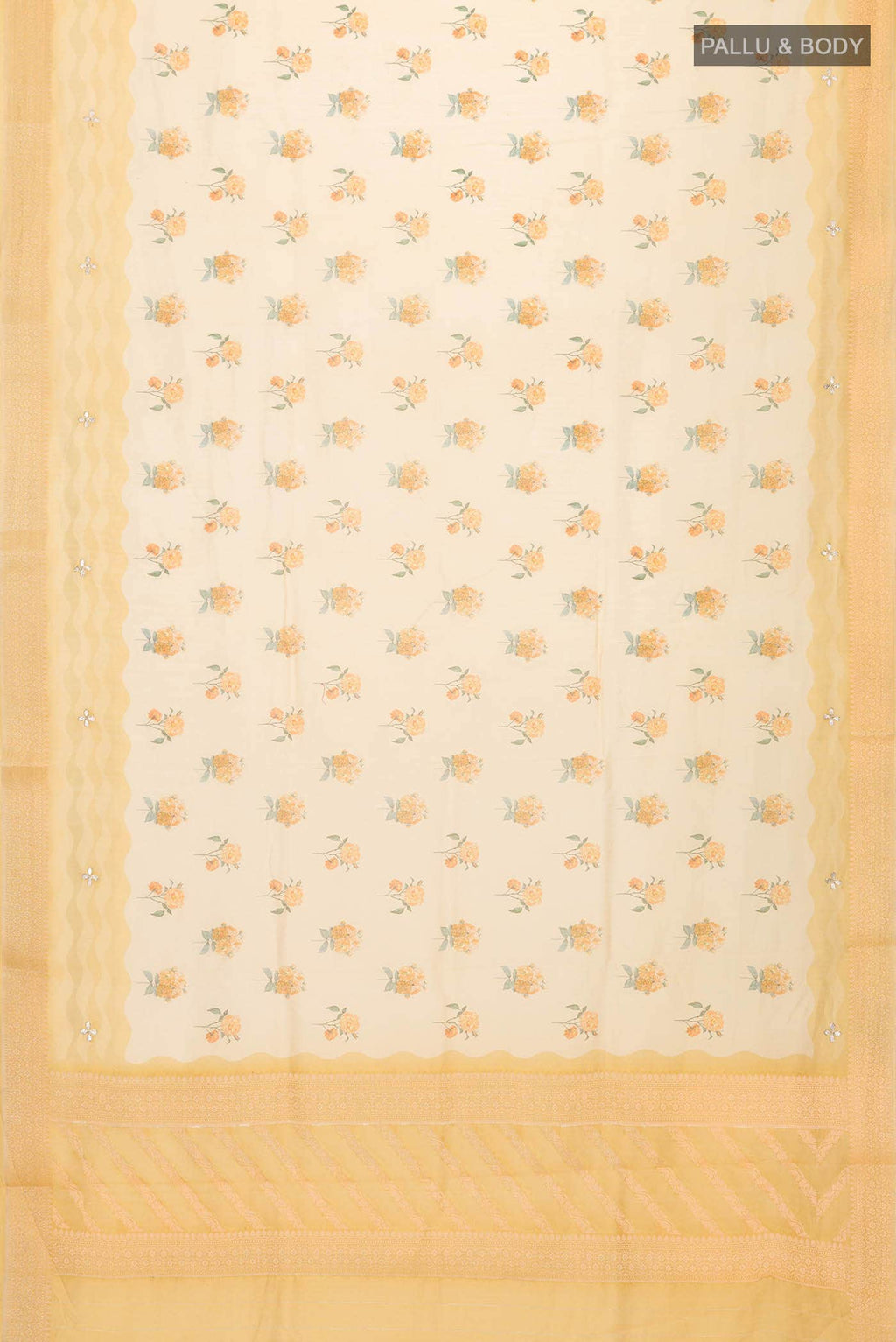 Yellow Tussar Silk Saree