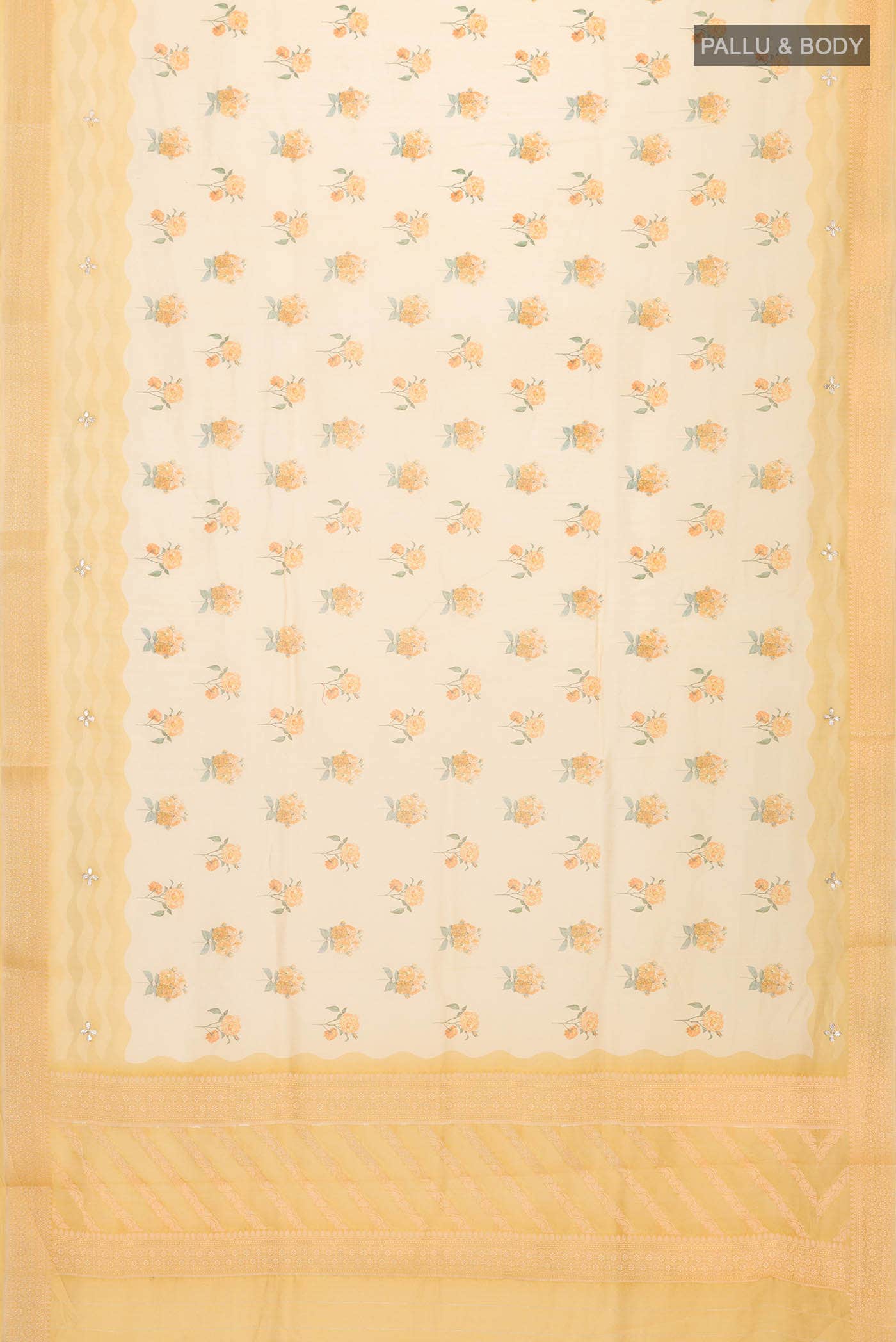 Yellow Tussar Silk Saree