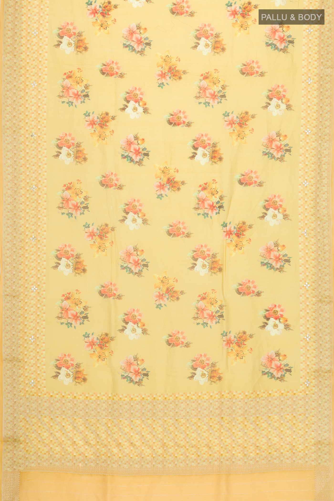 Yellow Silk Cotton Saree