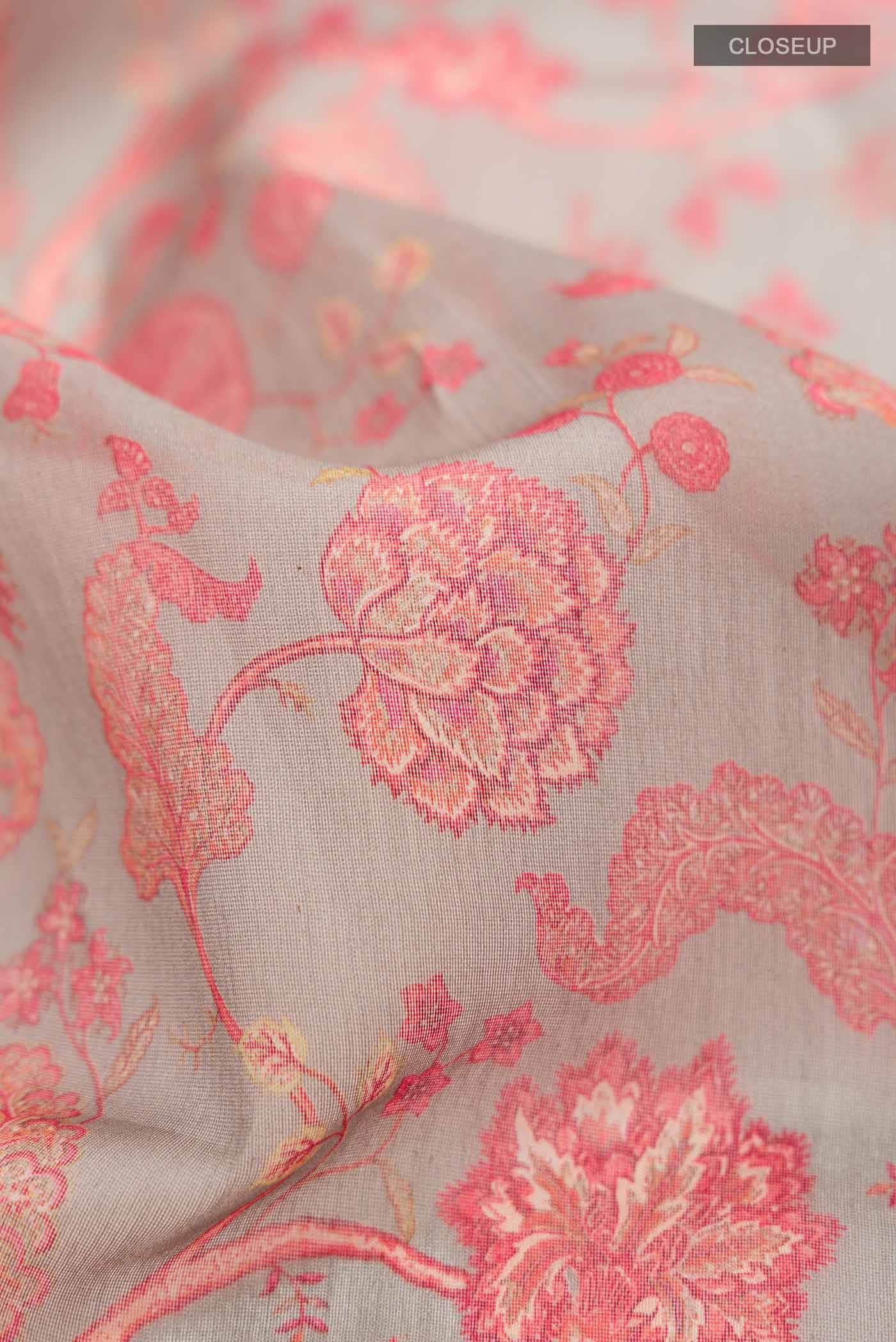 Grey Silk Cotton Saree