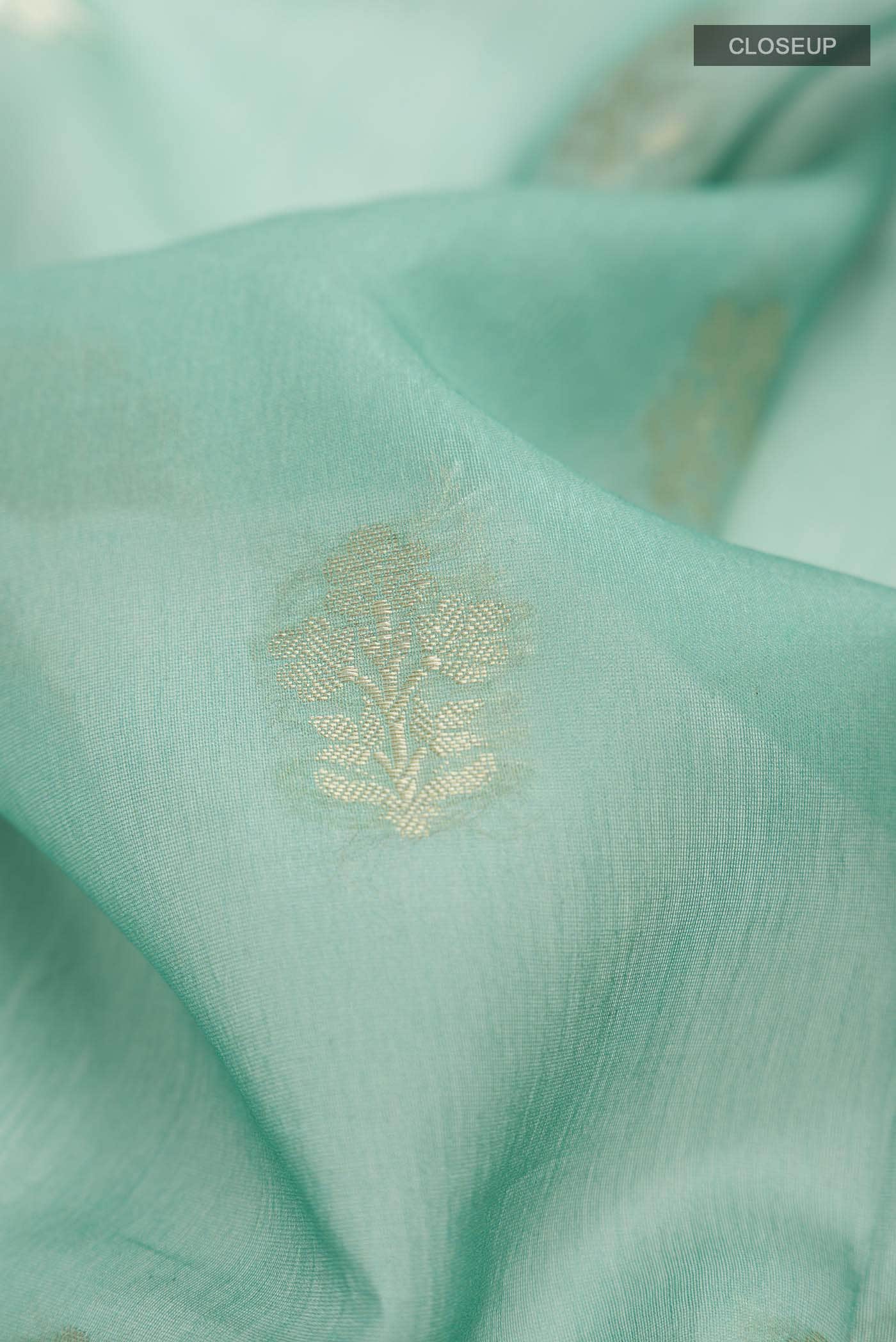 Sea Green Silk Cotton Saree