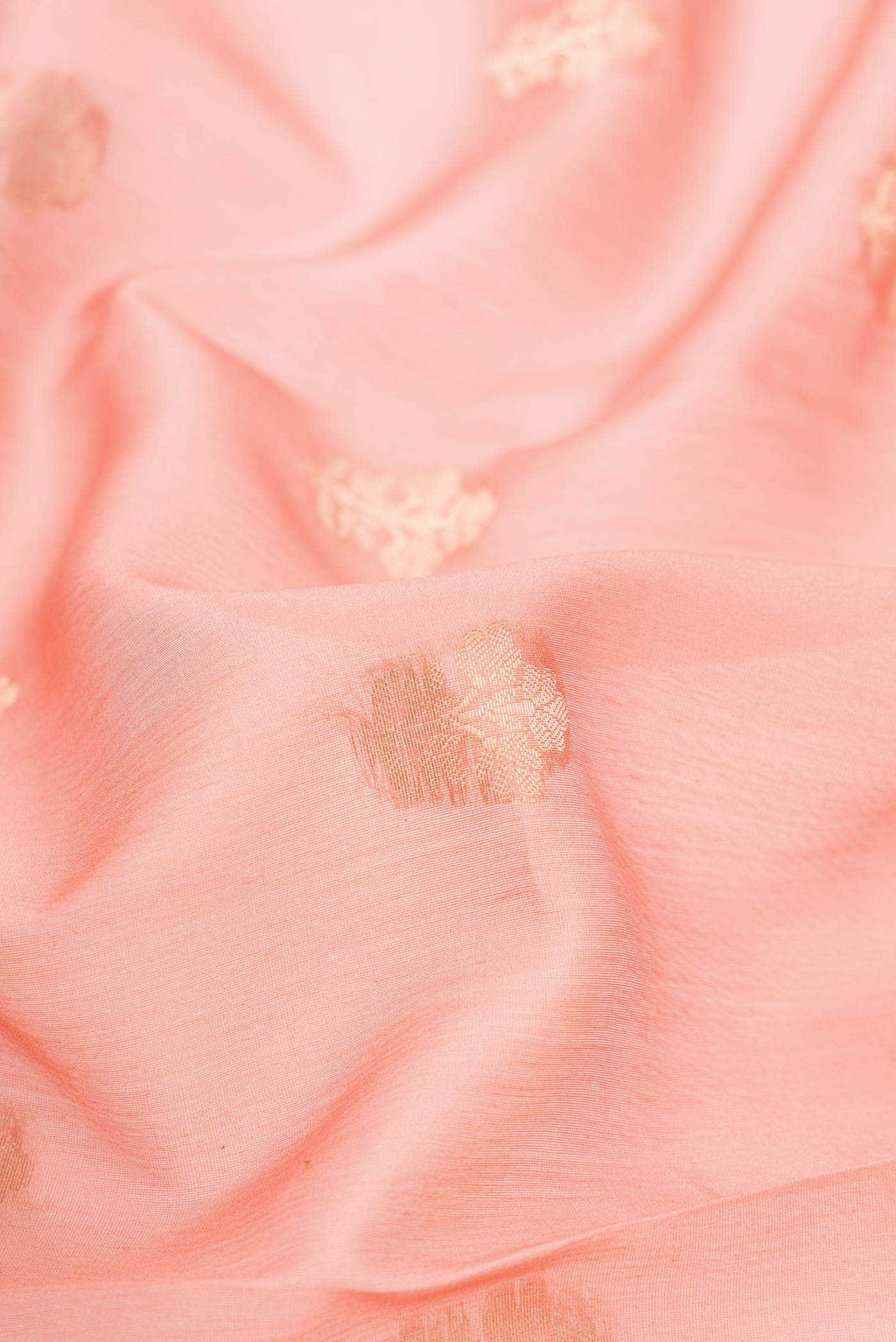Peach Chanderi Silk Saree
