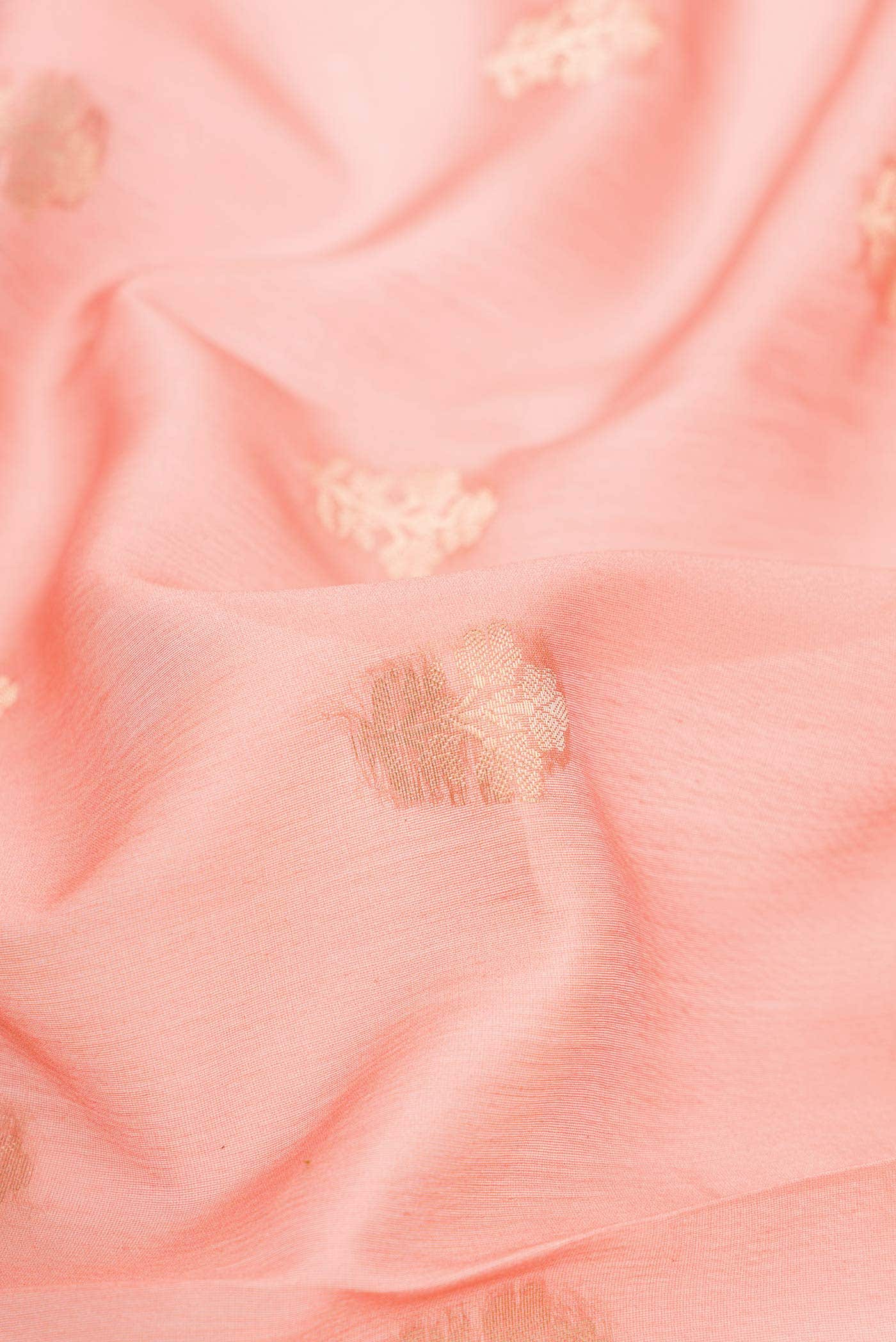 Peach Chanderi Silk Saree