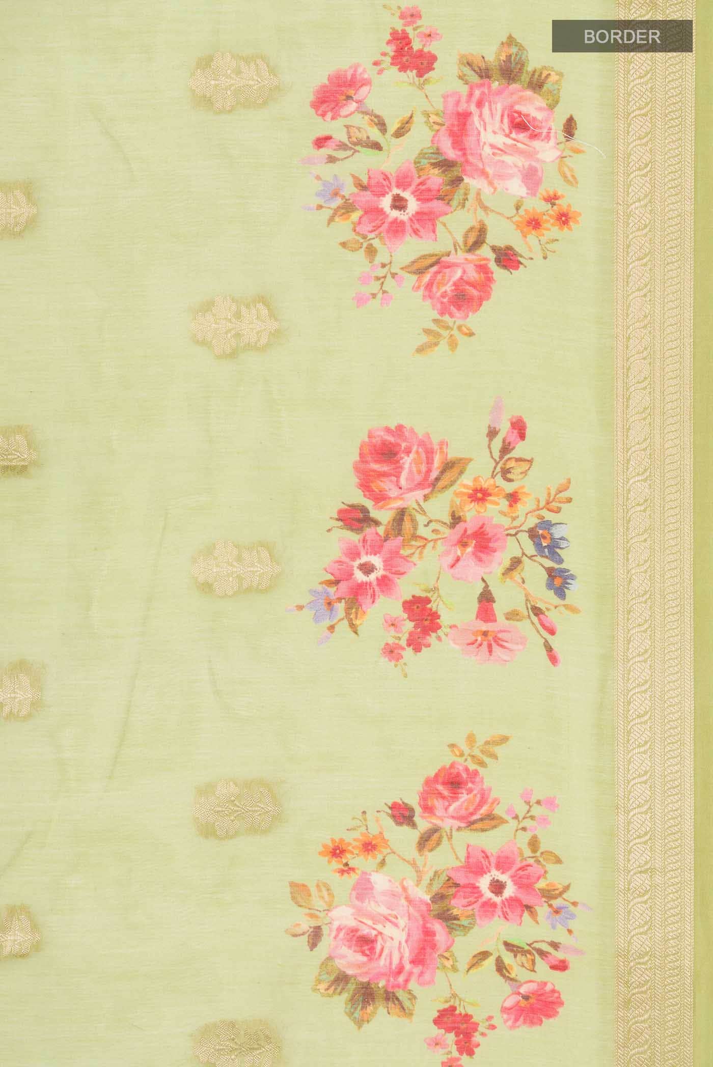 Green Silk Cotton Saree