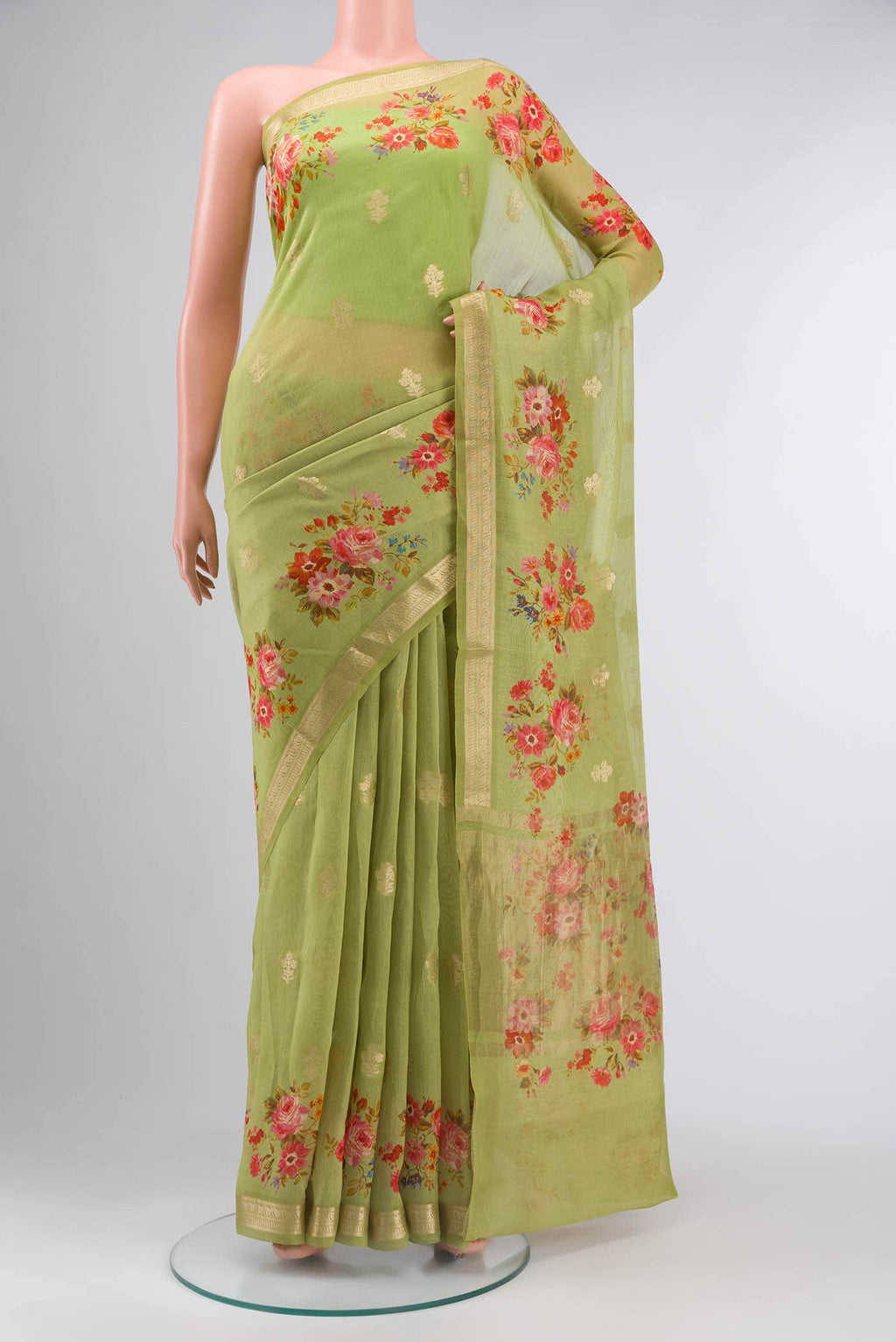 Green Silk Cotton Saree