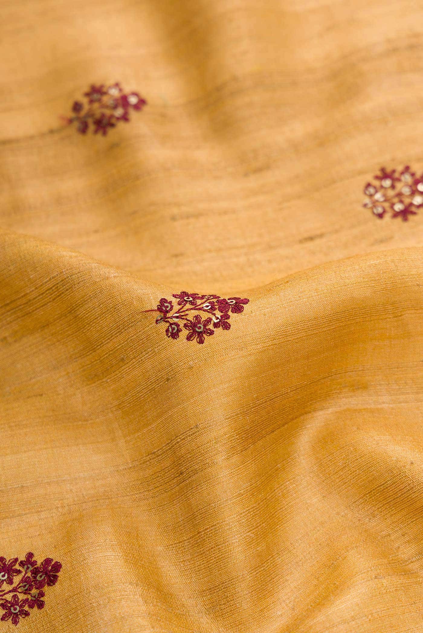 Mustard Tussar Silk Saree
