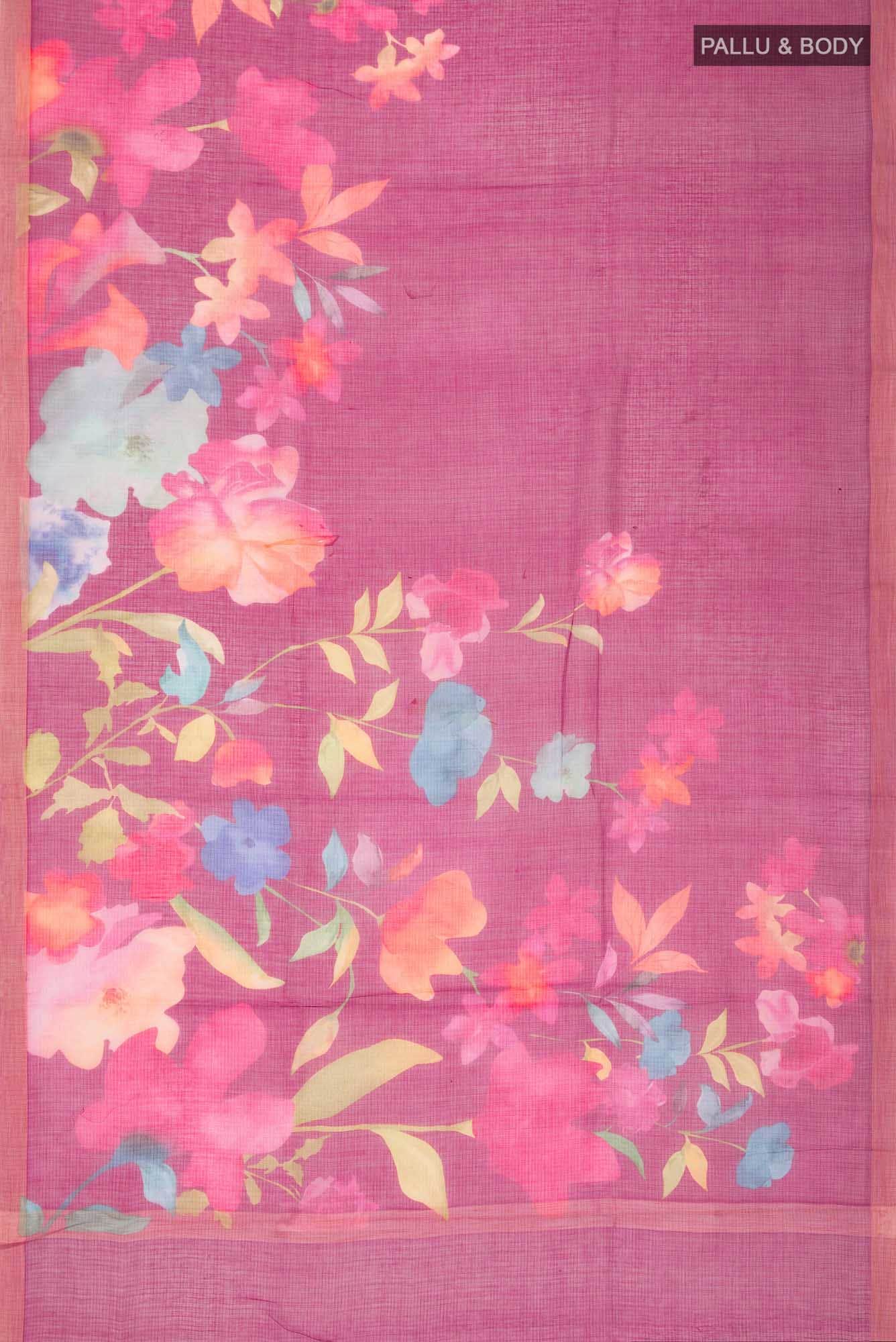 Dark Pink Kota Cotton Saree