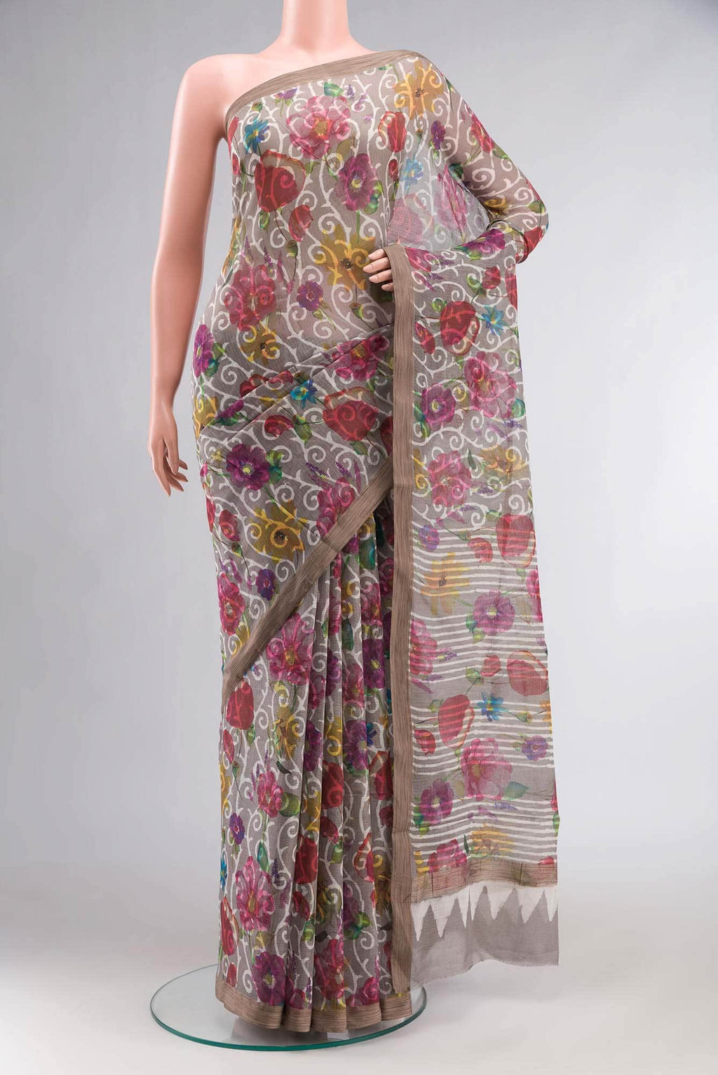 Grey Kota Cotton Saree