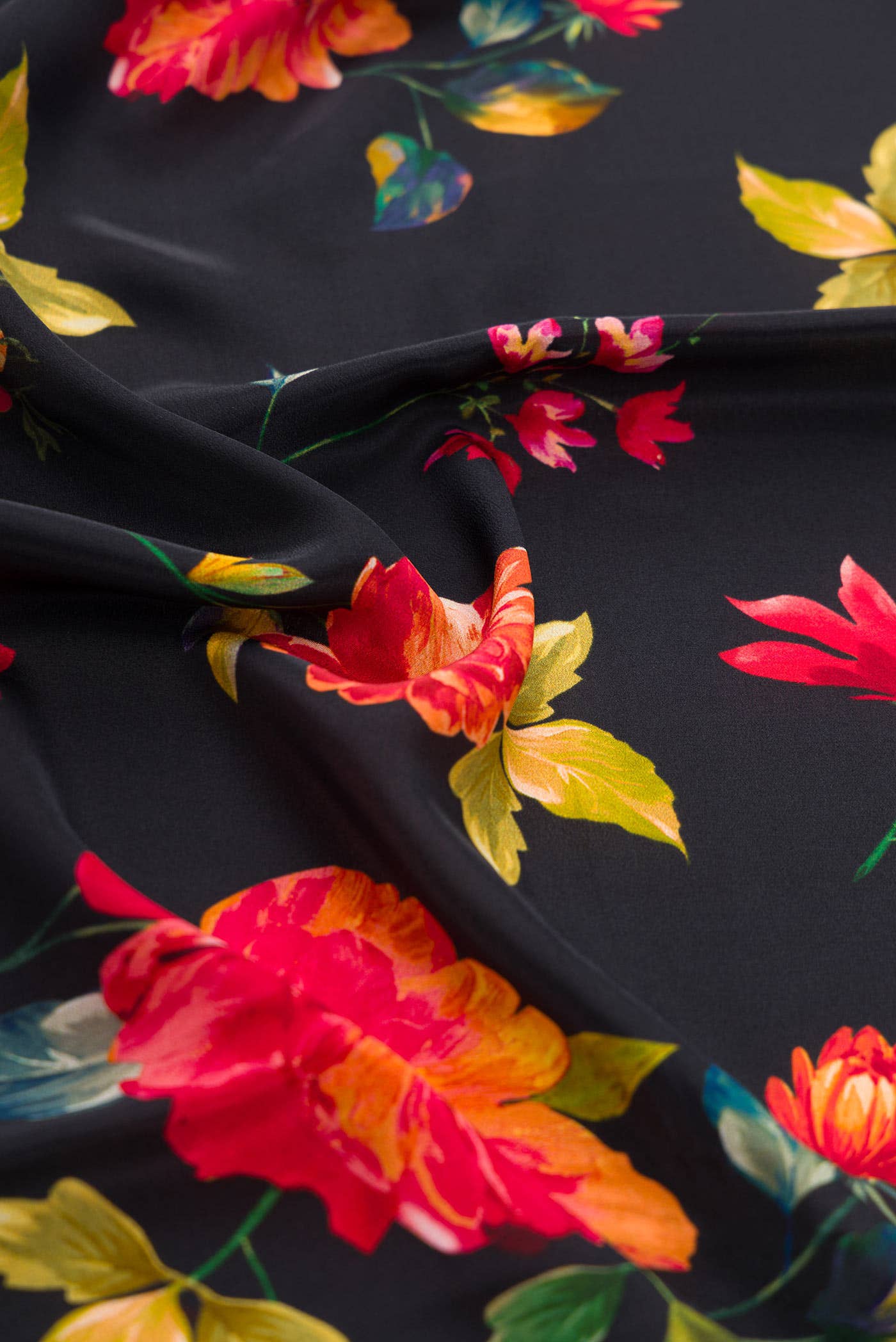 Black Mysore Crepe Saree