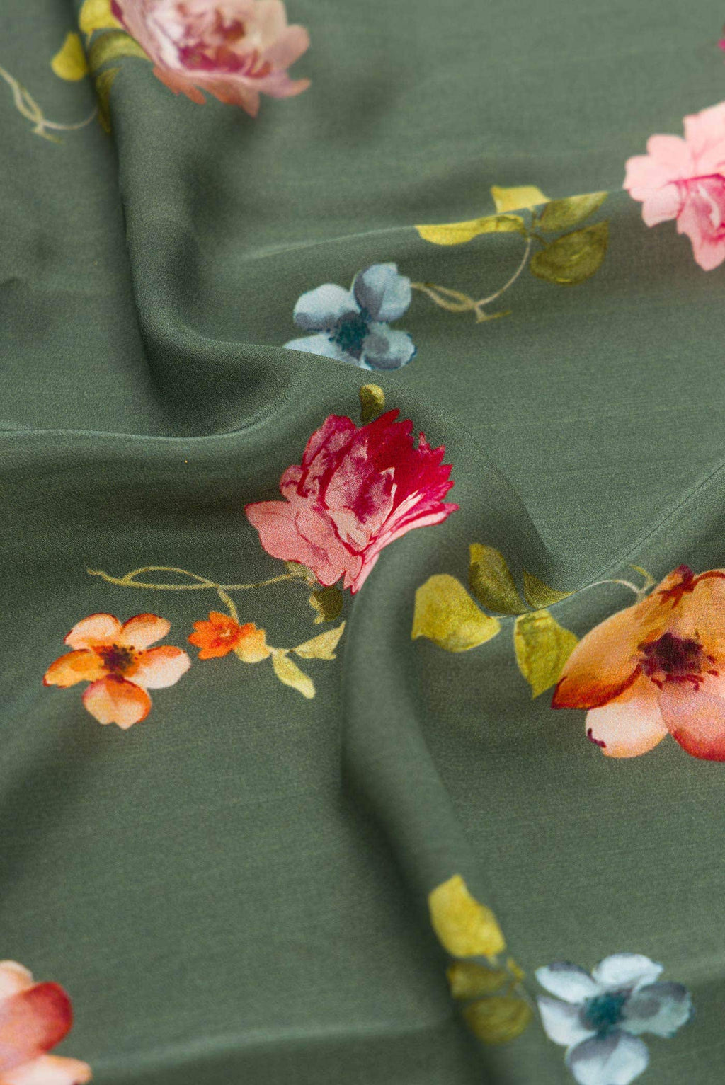 Green Mysore Crepe Saree