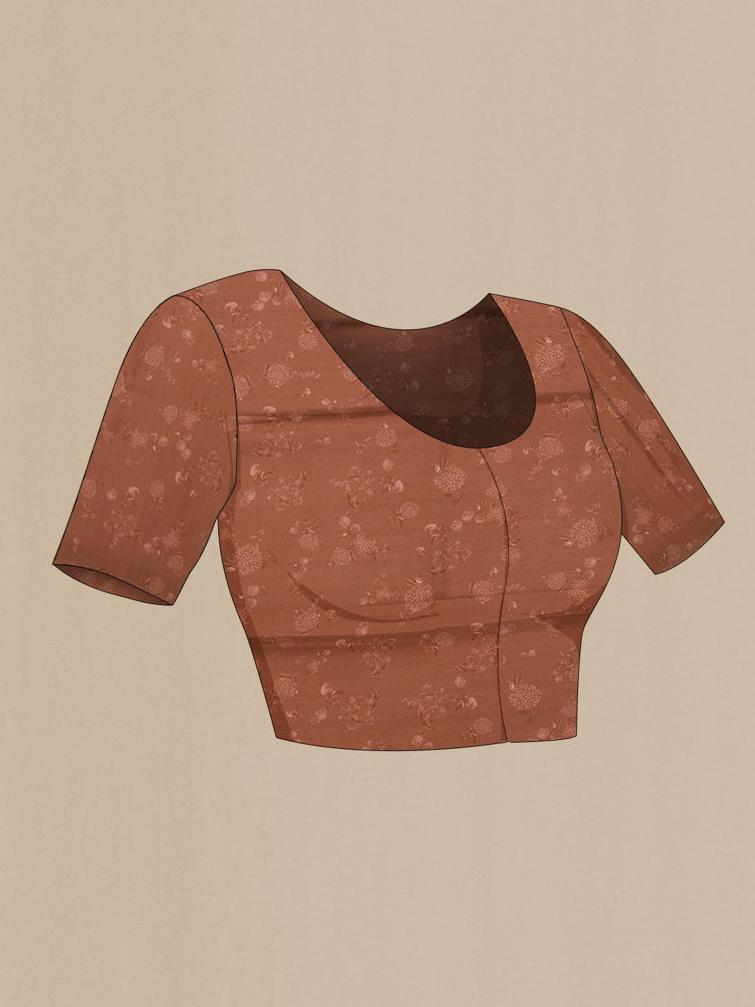 Bronze Mysore Crepe Saree
