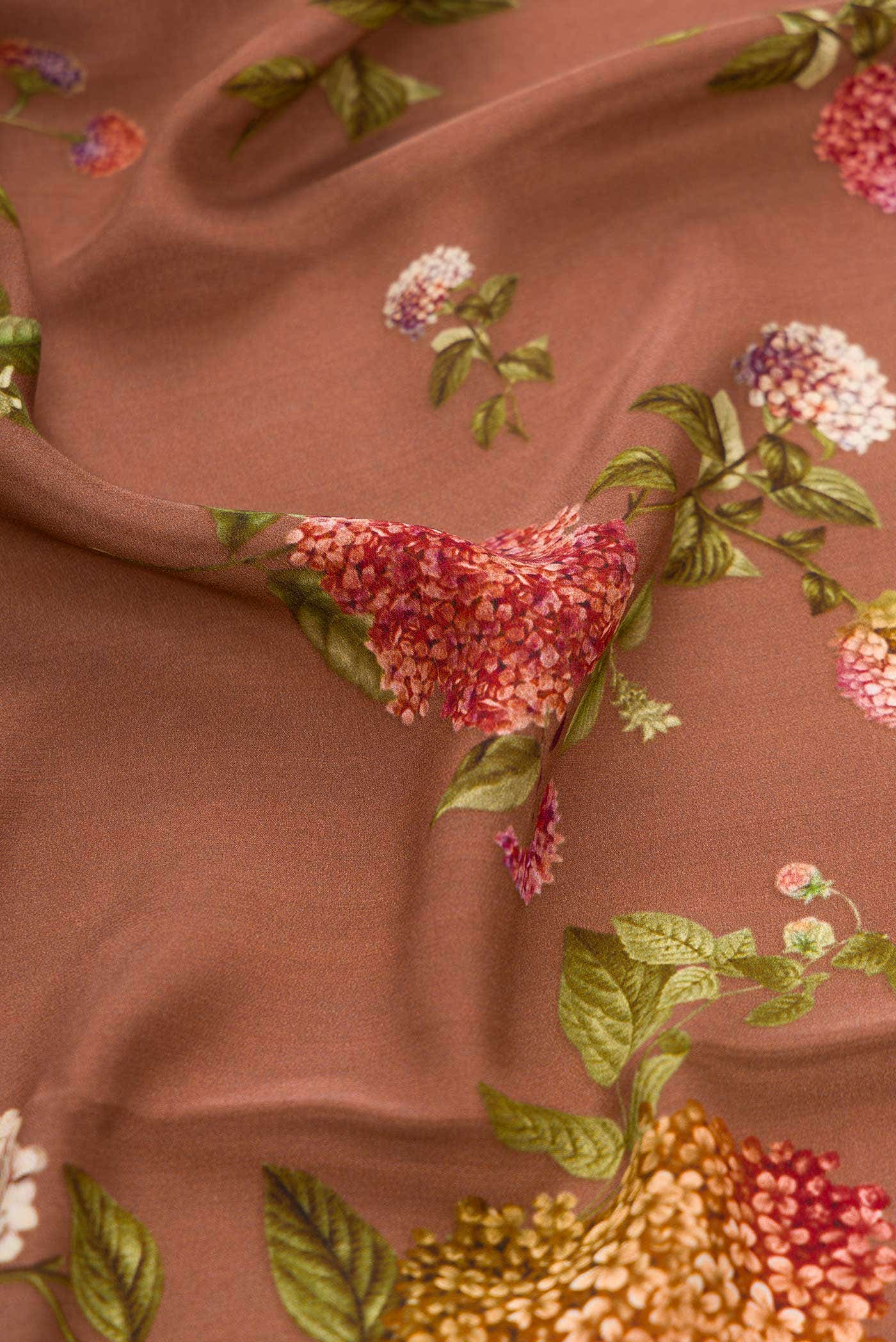 Bronze Mysore Crepe Saree