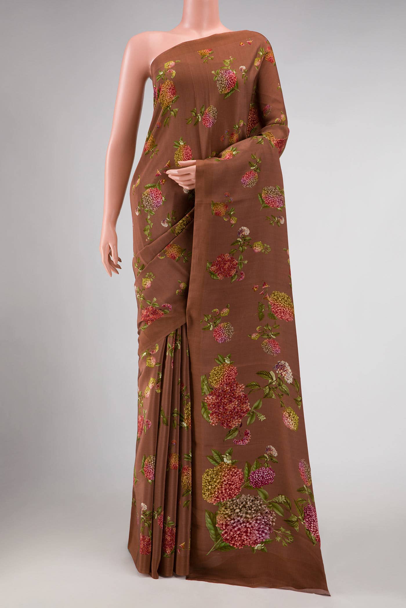 Bronze Mysore Crepe Saree