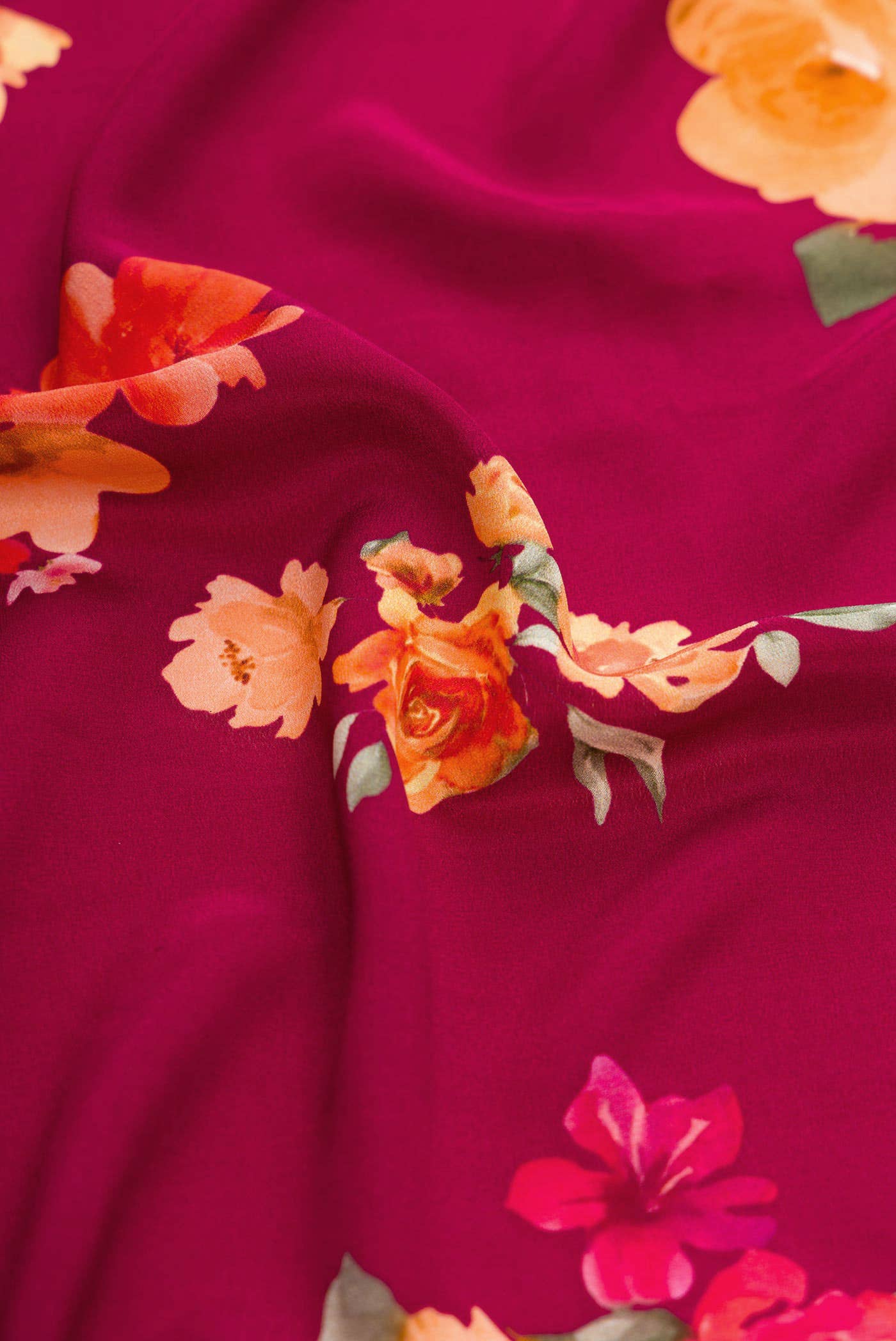 Dark Mauve Mysore Crepe Saree