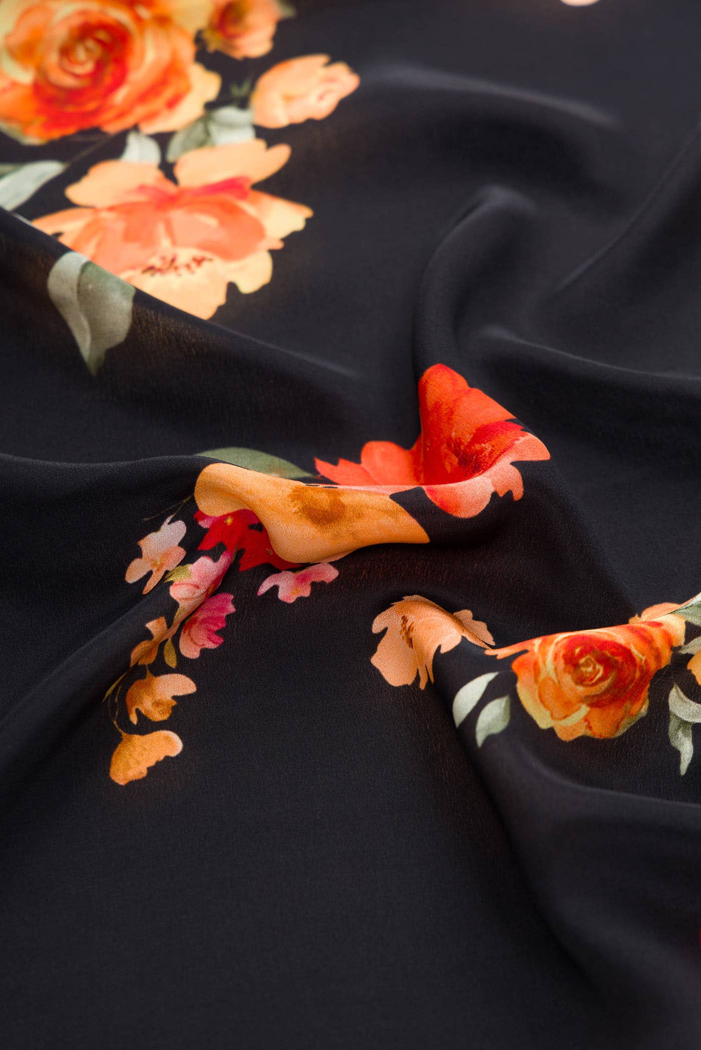Black Mysore Crepe Saree