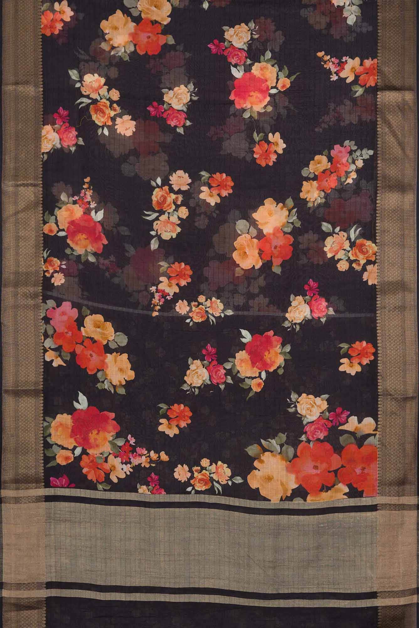 Black Dual Tone Chanderi Silk Saree