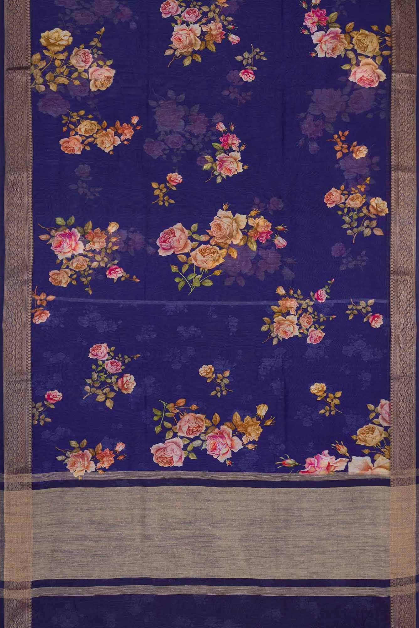 Violet Dual Tone Chanderi Silk Saree