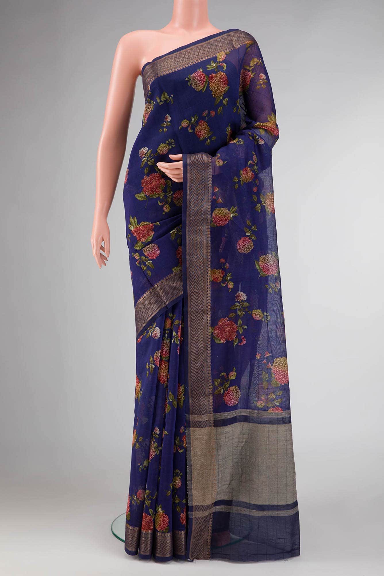 Violet Dual Tone Chanderi Silk Saree