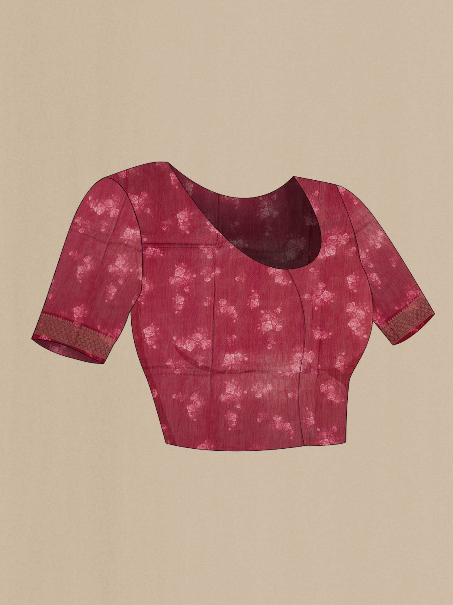 Dark Pink Dual Tone Chanderi Silk Saree