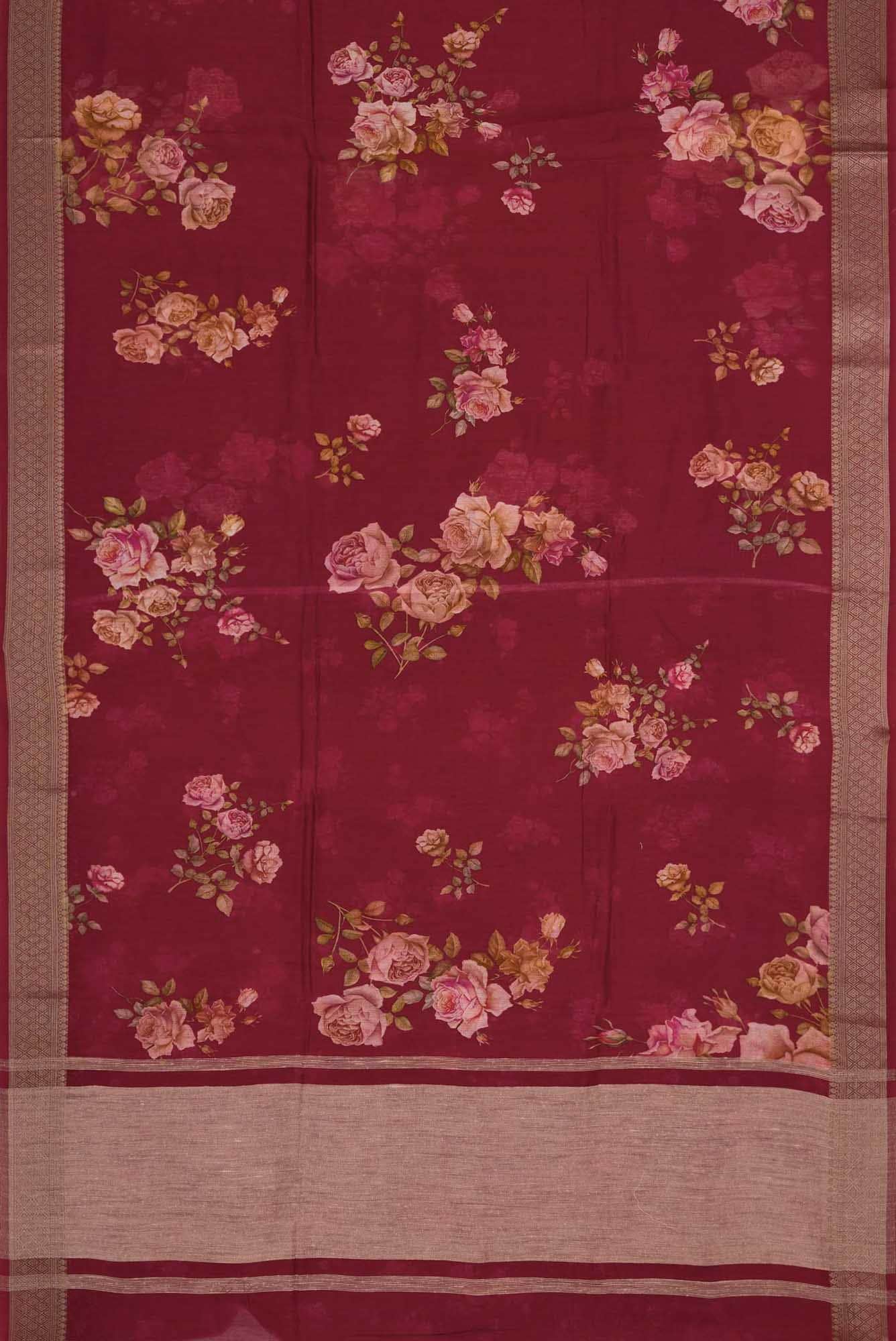 Dark Pink Dual Tone Chanderi Silk Saree