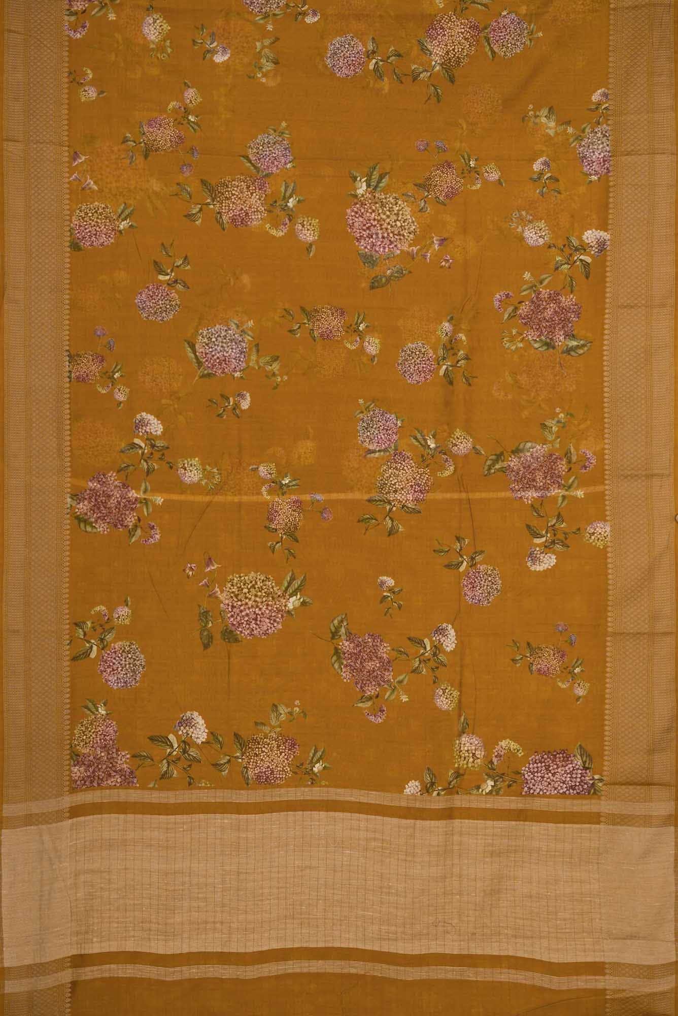 Mustard Dual Tone Chanderi Silk Saree