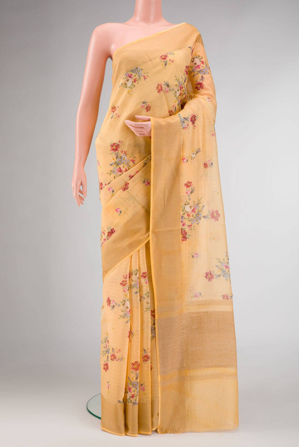 Sandal Dual Tone Chanderi Silk Saree