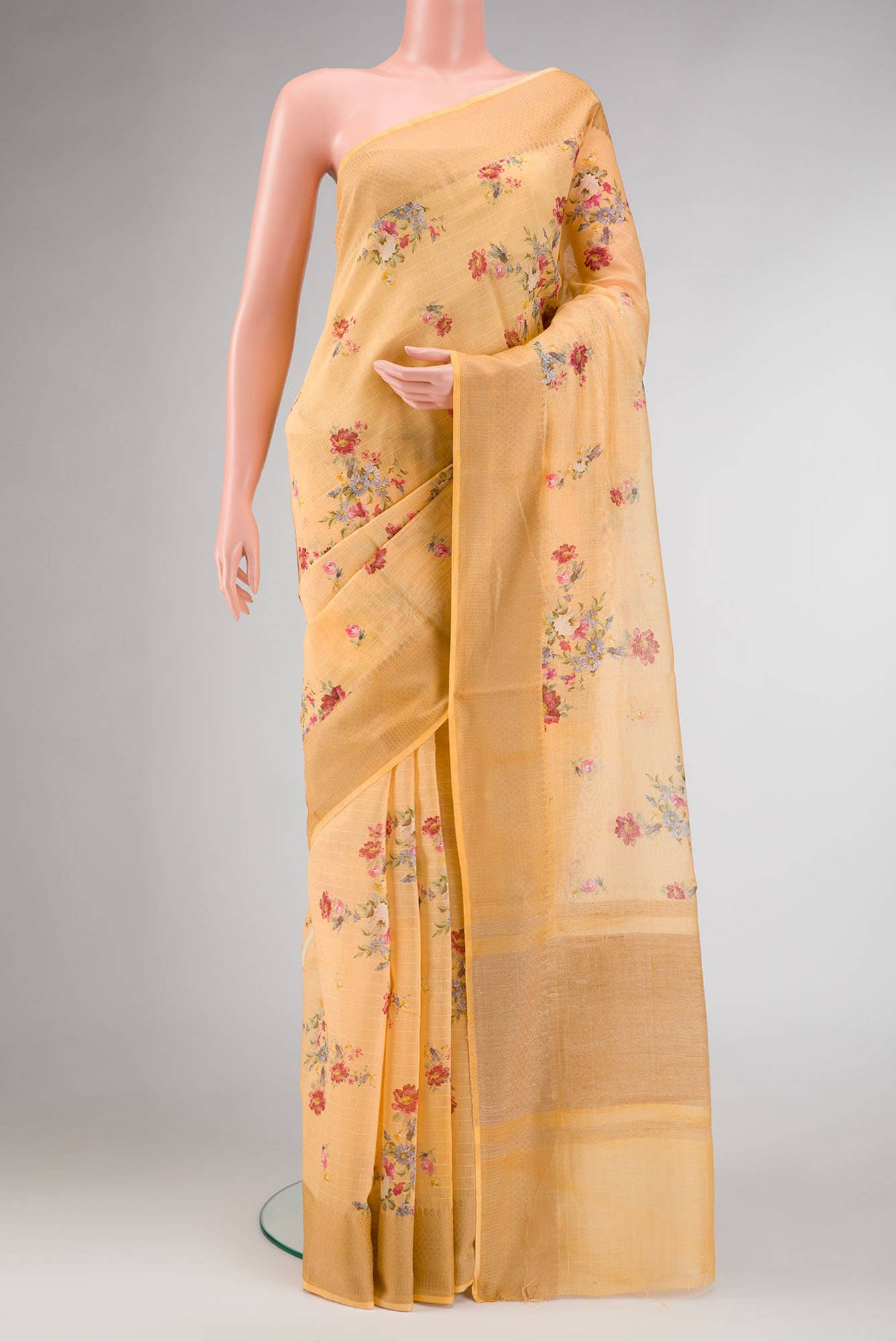 Sandal Dual Tone Chanderi Silk Saree