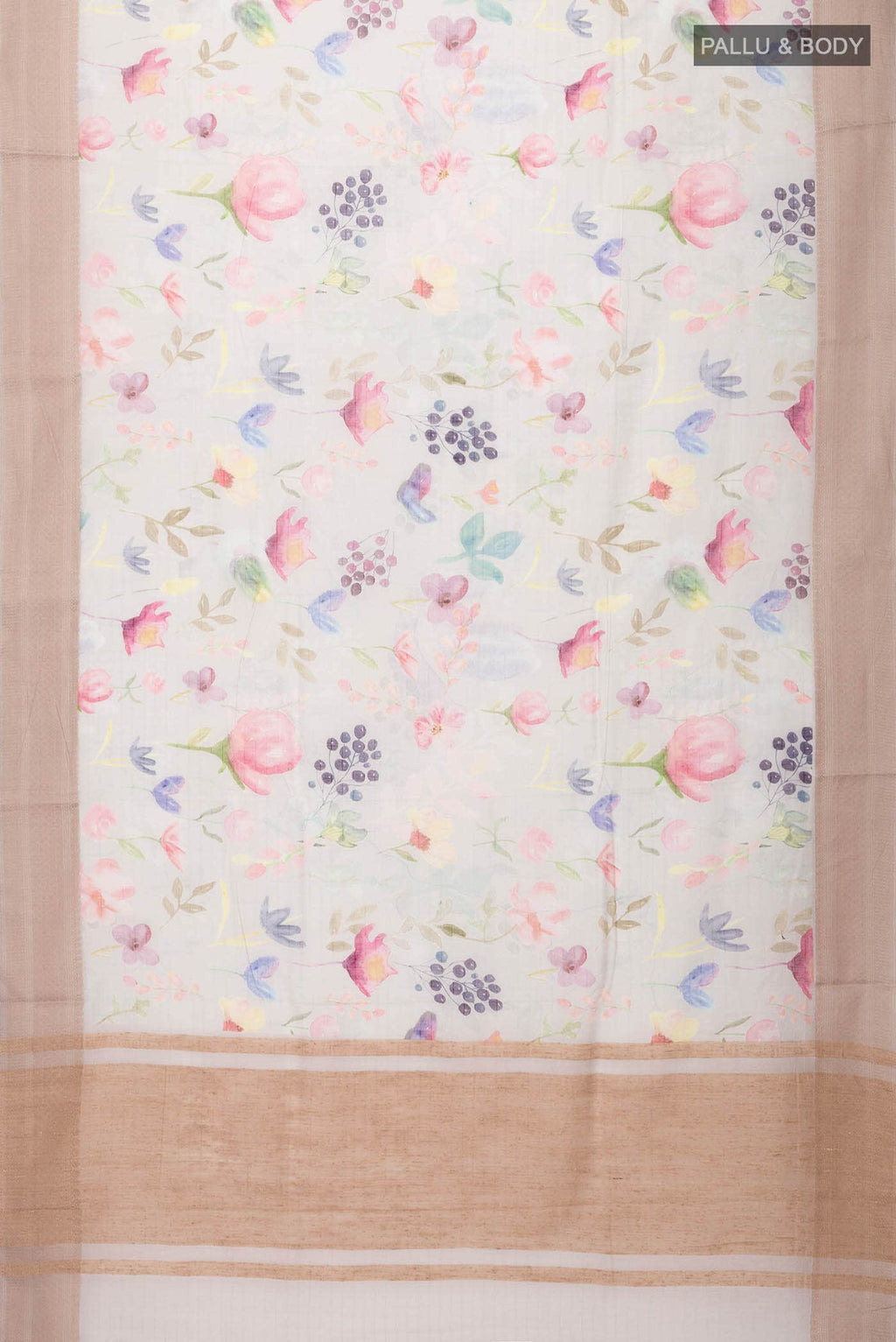 Cream Silk Cotton Saree