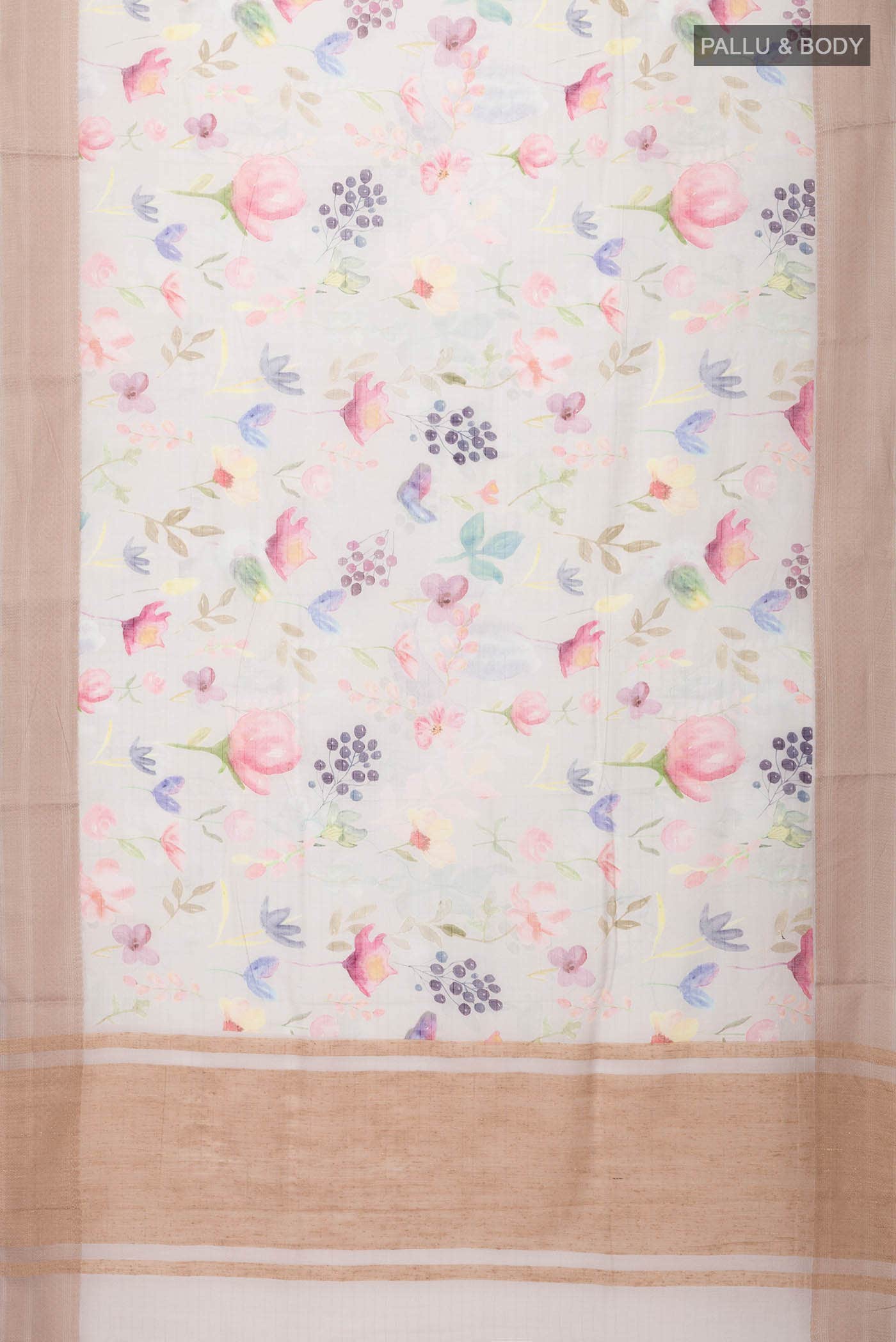 Cream Silk Cotton Saree